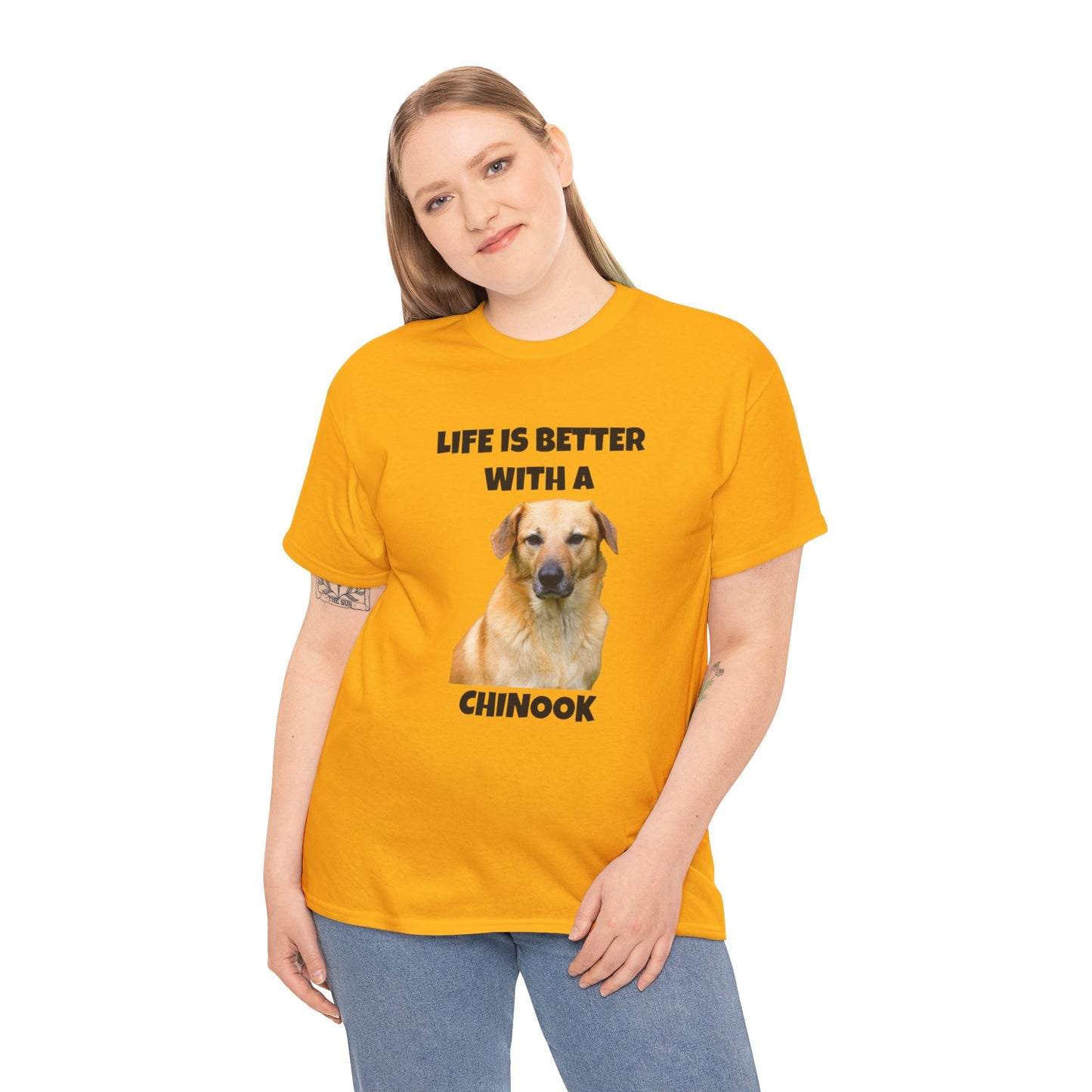 Chinook Dog, Chinook, Life is Better with a Chinook, Unisex Heavy Cotton Tee