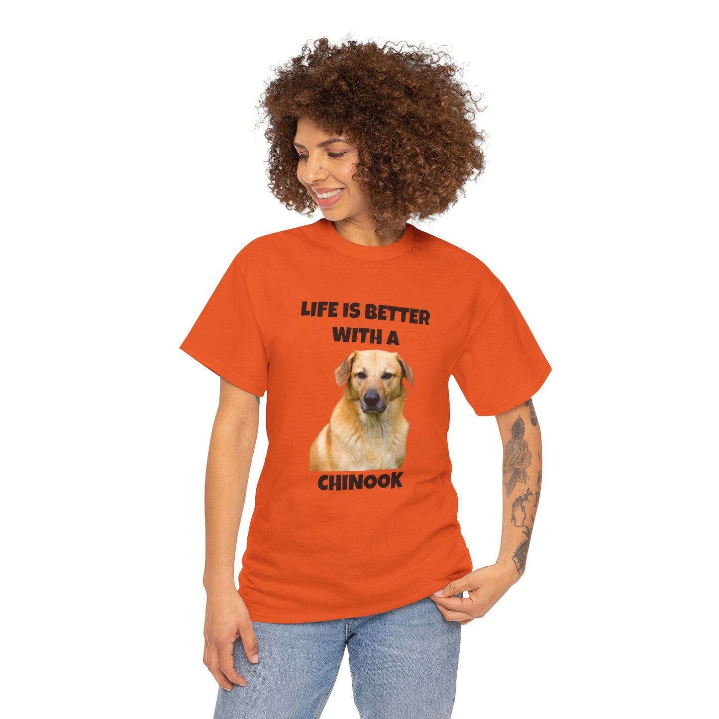 Chinook Dog, Chinook, Life is Better with a Chinook, Unisex Heavy Cotton Tee