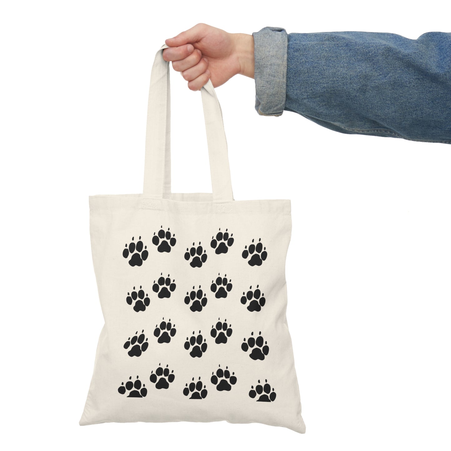 Dog Prints Natural Tote Bag