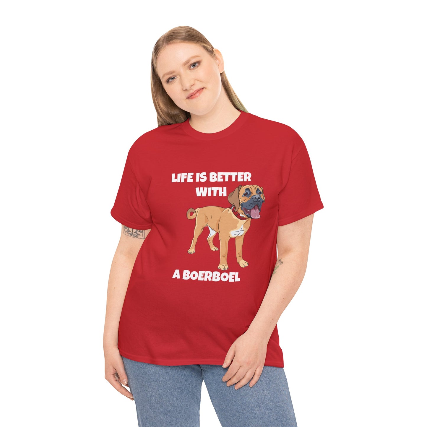 Boerboel, Boerboel Dog, Life is Better with a Boerboel, Dark Unisex Heavy Cotton Tee