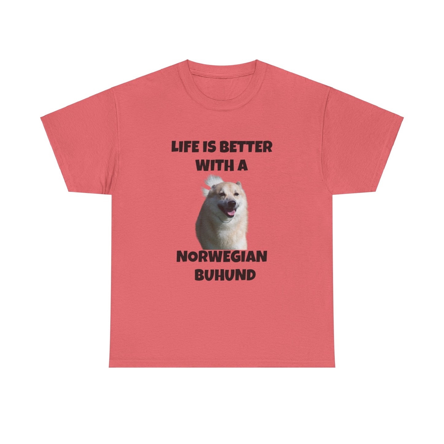 Norwegian Buhund, Life is Better with a Norwegian Buhund, Unisex Heavy Cotton Tee