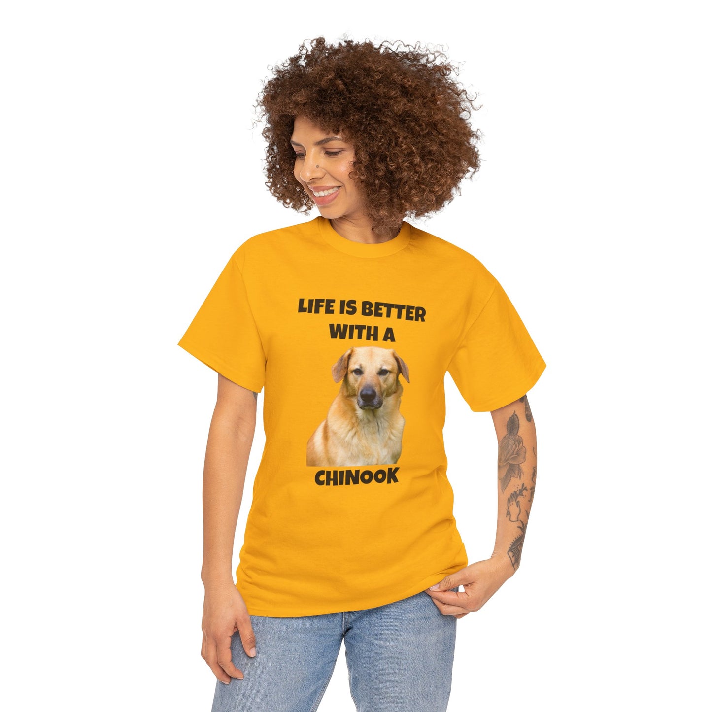 Chinook Dog, Chinook, Life is Better with a Chinook, Unisex Heavy Cotton Tee