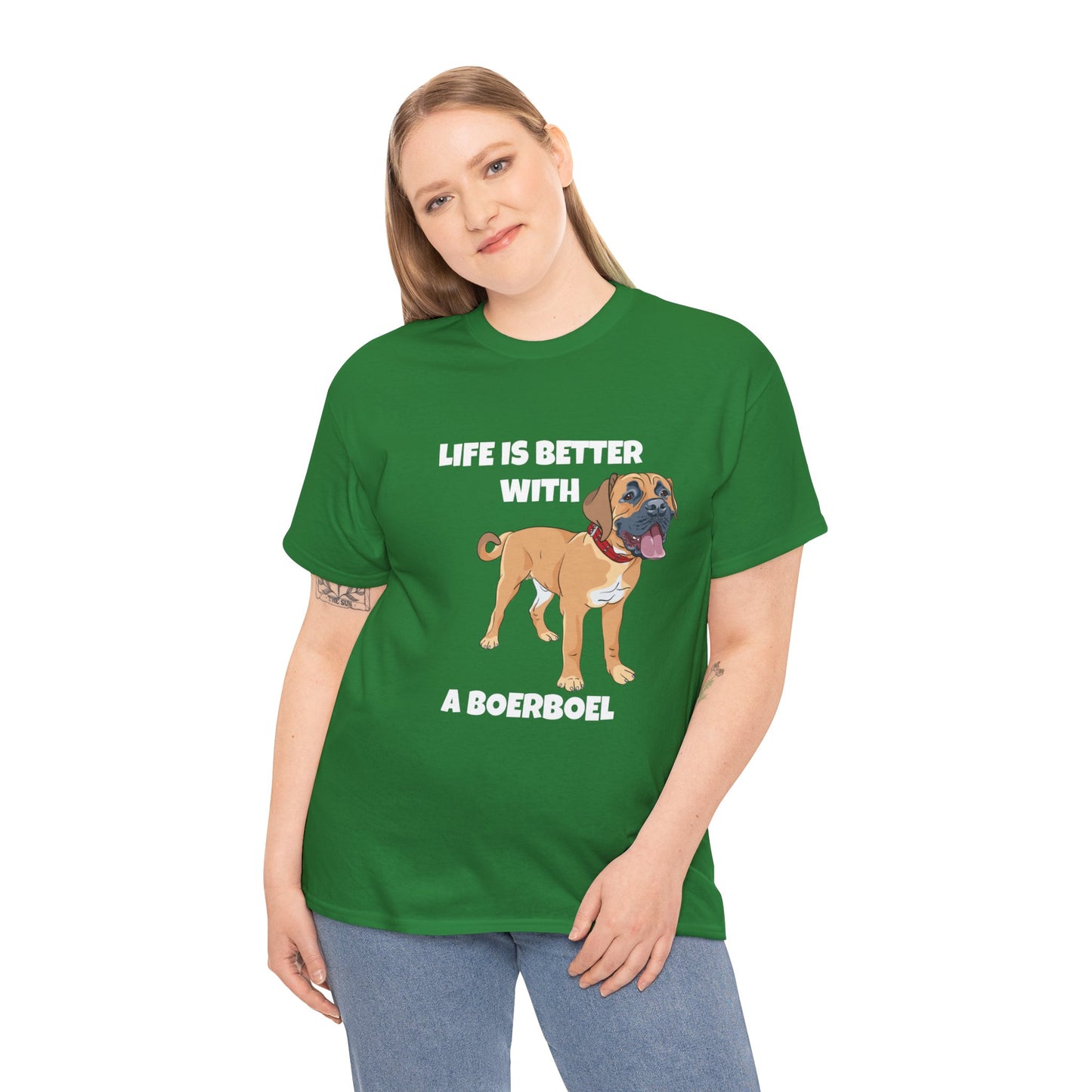 Boerboel, Boerboel Dog, Life is Better with a Boerboel, Dark Unisex Heavy Cotton Tee