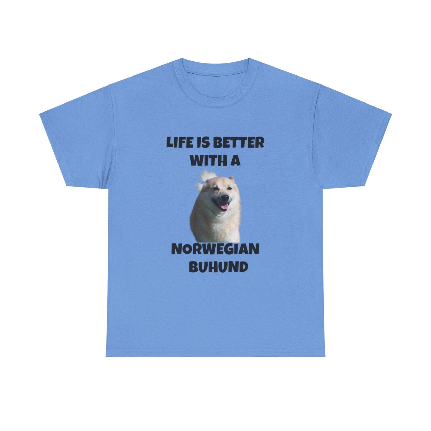 Norwegian Buhund, Life is Better with a Norwegian Buhund, Unisex Heavy Cotton Tee