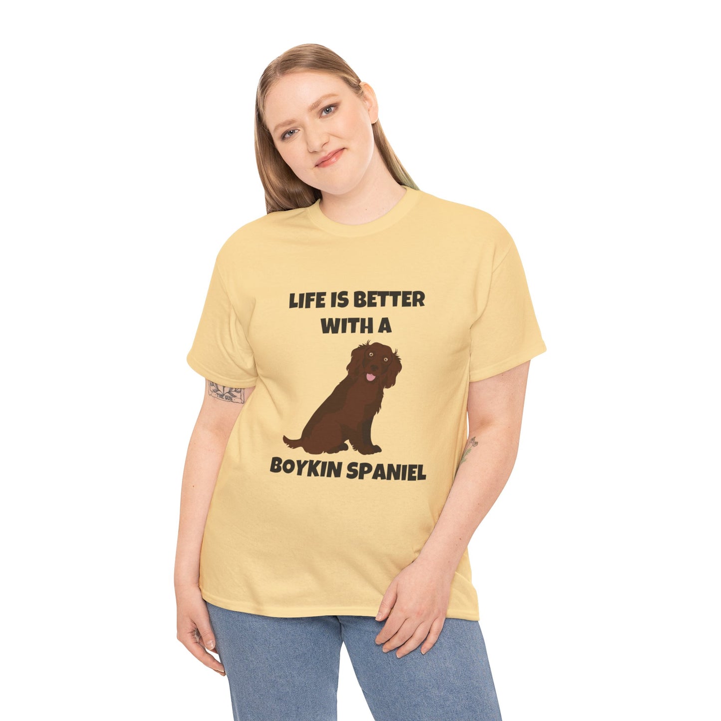 Boykin Spaniel, Boykin Spaniel Dog, Life is Better with a Boykin Spaniel, Unisex Heavy Cotton Tee