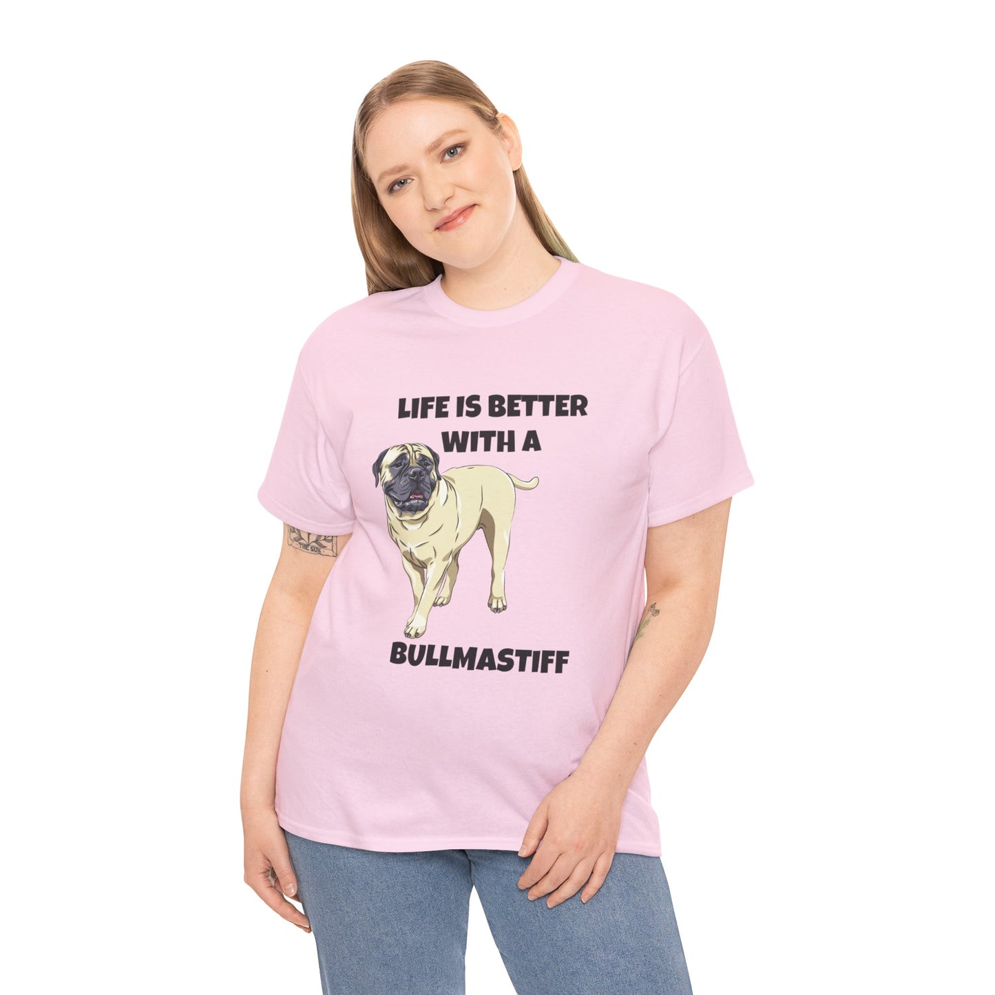 Bullmastiff, Bullmastiff Dog, Mastiff, Life is Better with a Bullmastiff, Unisex Heavy Cotton Tee