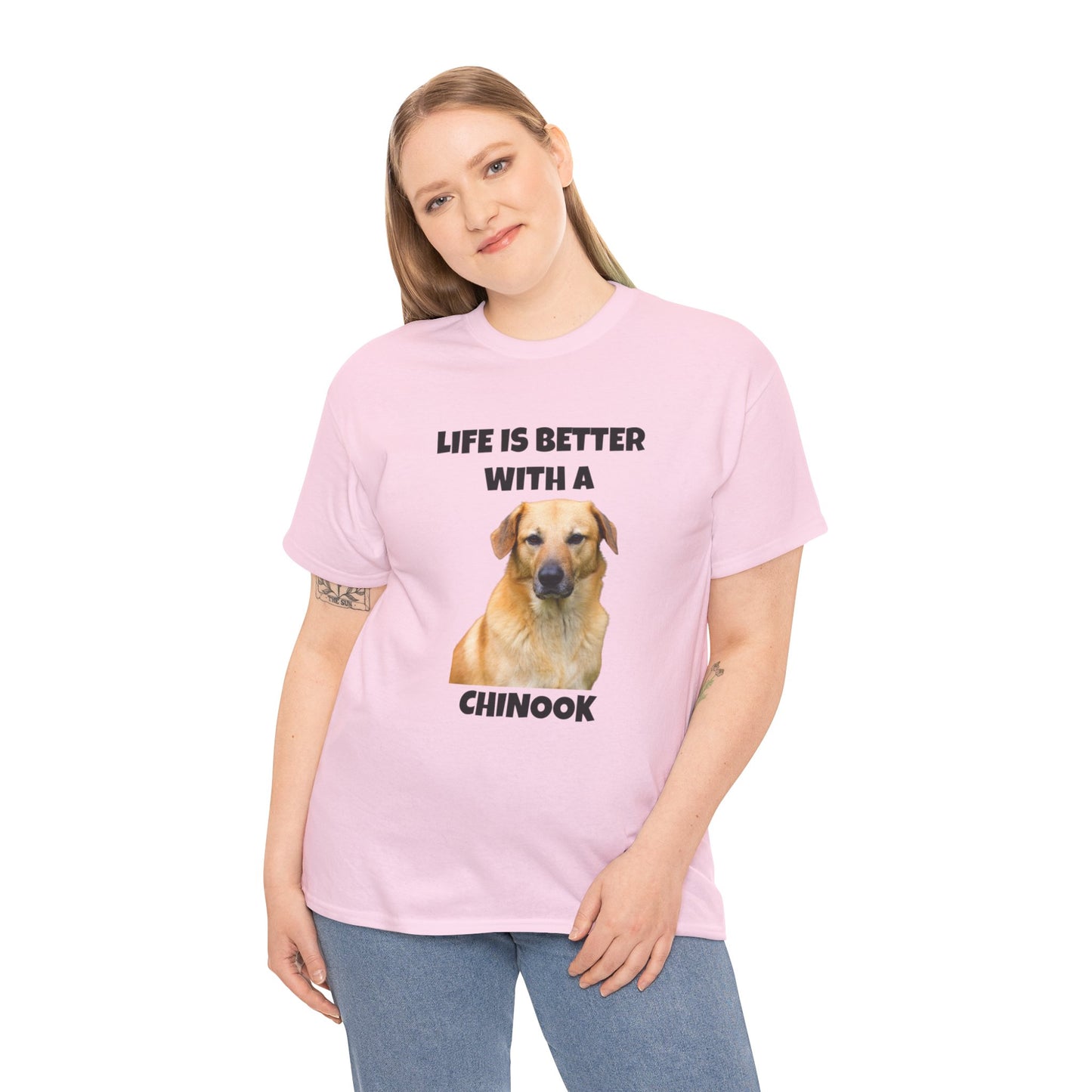 Chinook Dog, Chinook, Life is Better with a Chinook, Unisex Heavy Cotton Tee