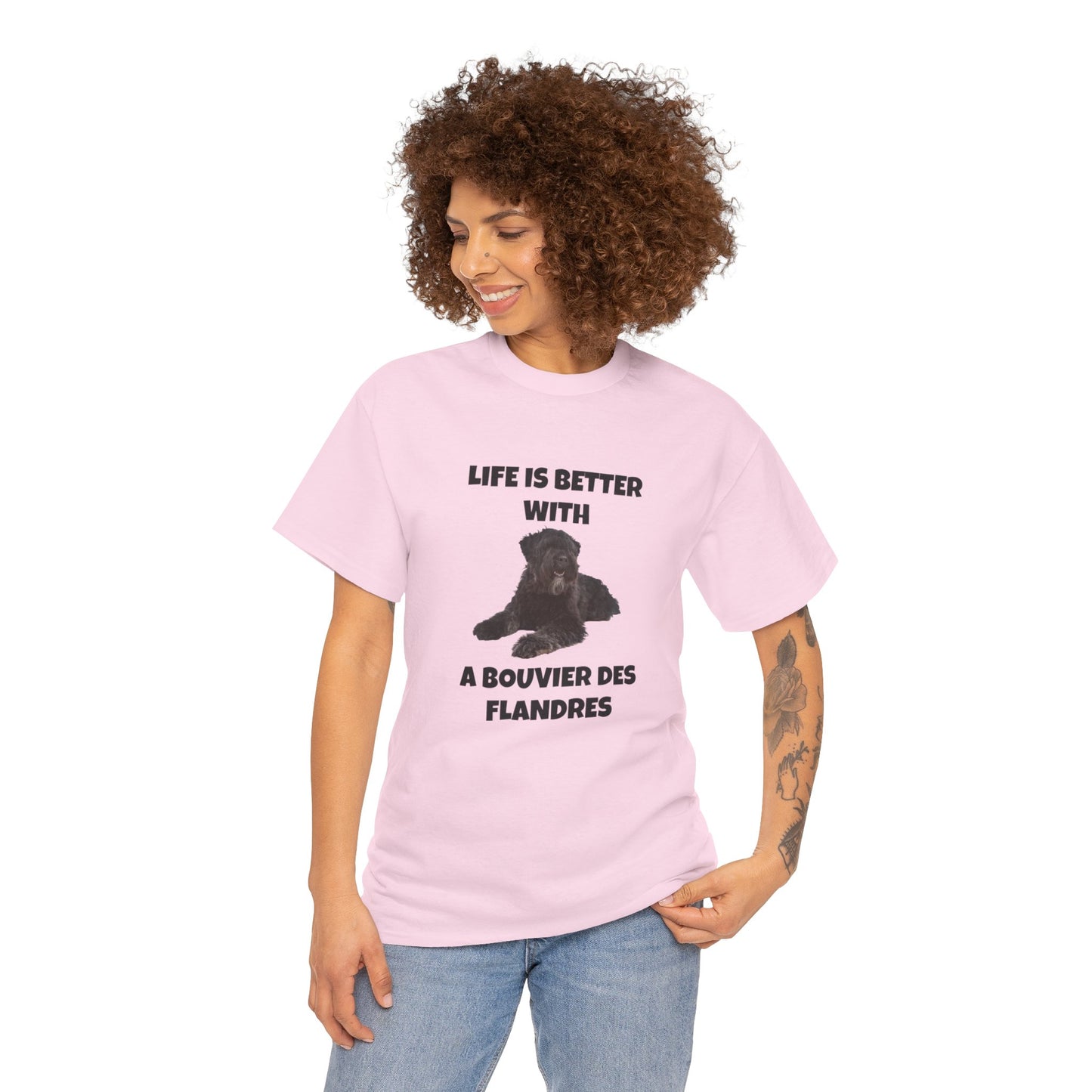 Bouvier des Flandres, Bouvier des Flandres Dog, Life is Better with a Bouvier des Flandres, Unisex Heavy Cotton Tee