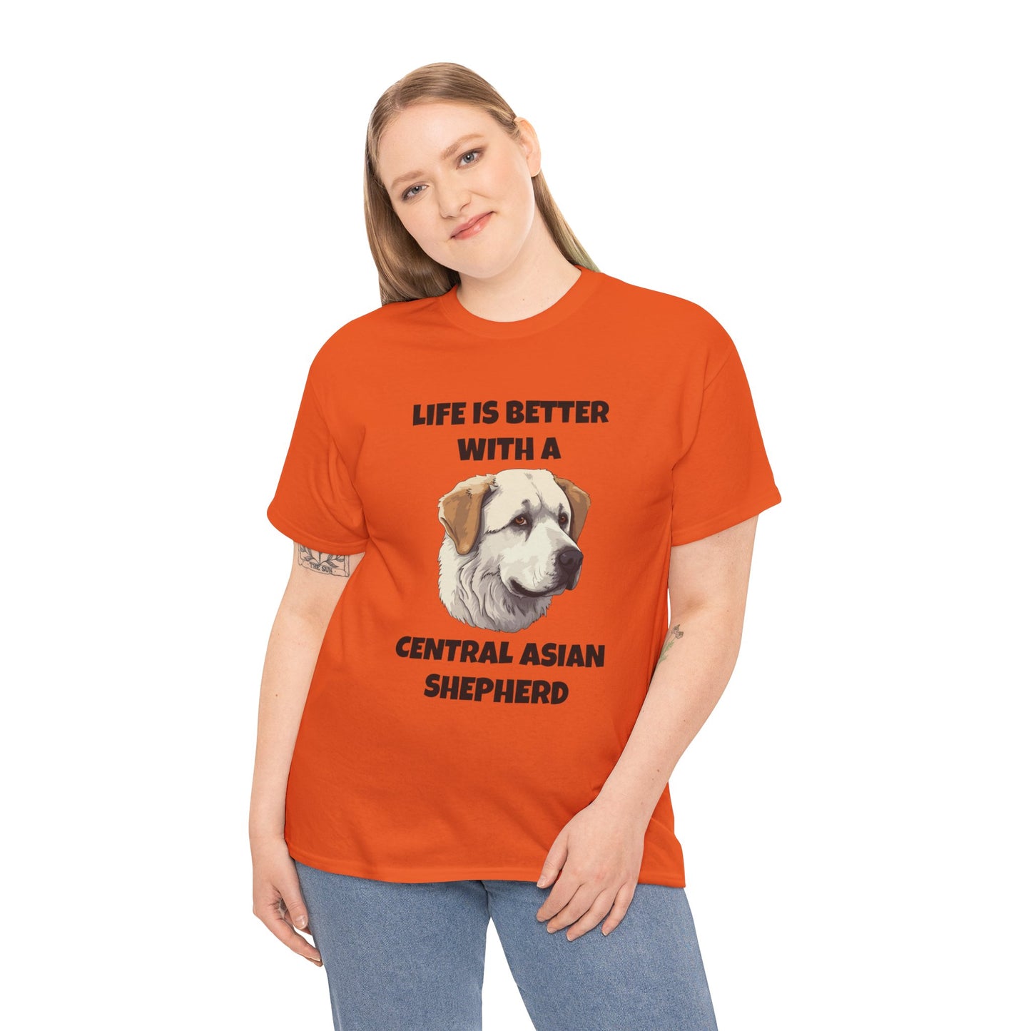 Central Asian Shepherd, Central Asian Shepherd Dog, Life is Better with a Central Asian Shepherd, Unisex Heavy Cotton Tee