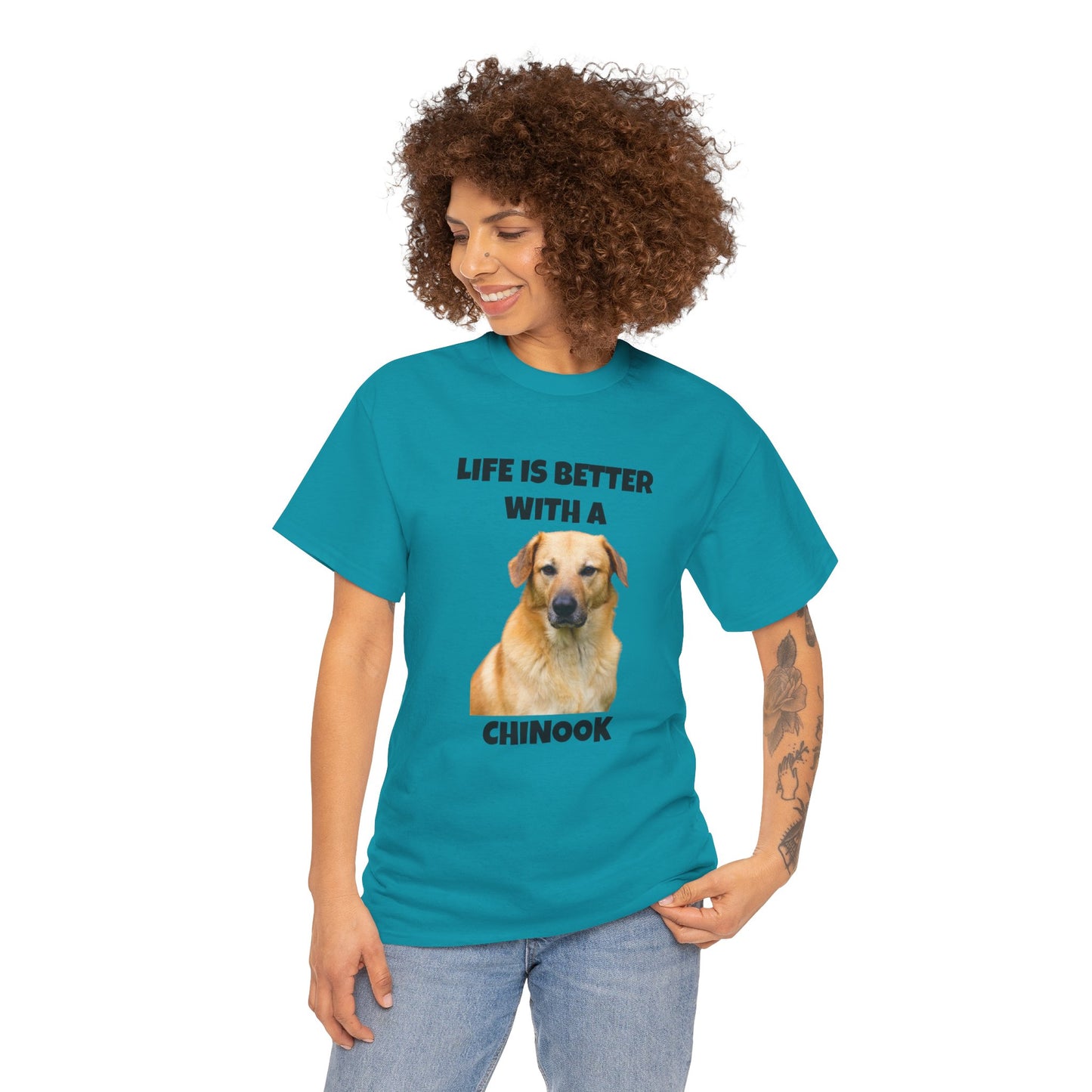 Chinook Dog, Chinook, Life is Better with a Chinook, Unisex Heavy Cotton Tee