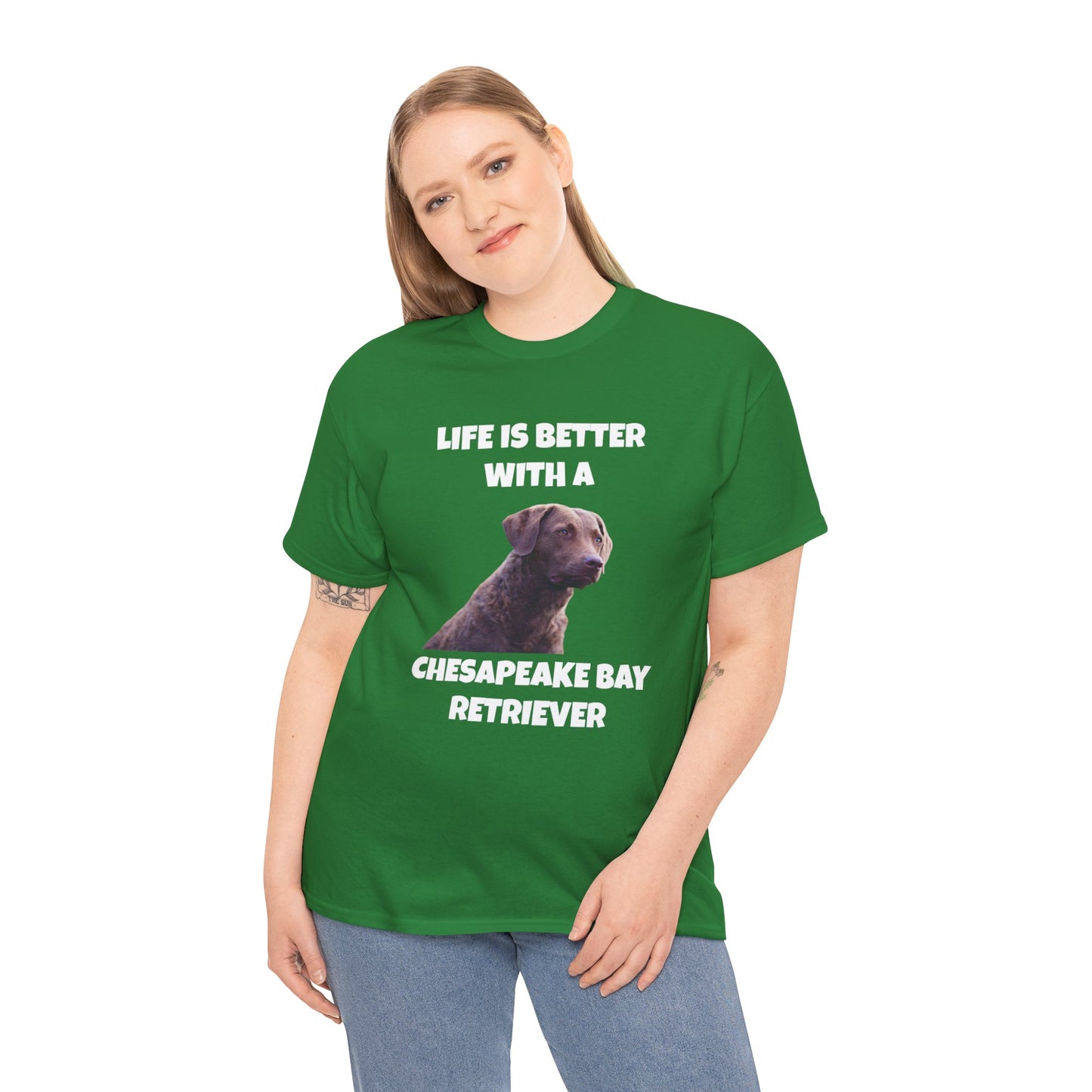 Chesapeake Bay Retriever, Chesapeake Bay Retriever Dog, Life is Better with a Chesapeake Retriever, Dark Unisex Heavy Cotton Tee