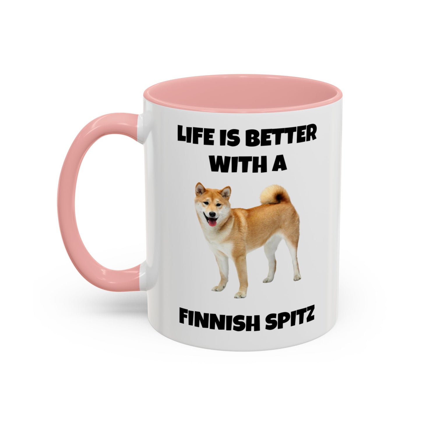 Finnish Spitz, Finnish Spitz Dog, Life is Better with a Finnish Spitz, Accent Coffee Mug (11, 15oz)