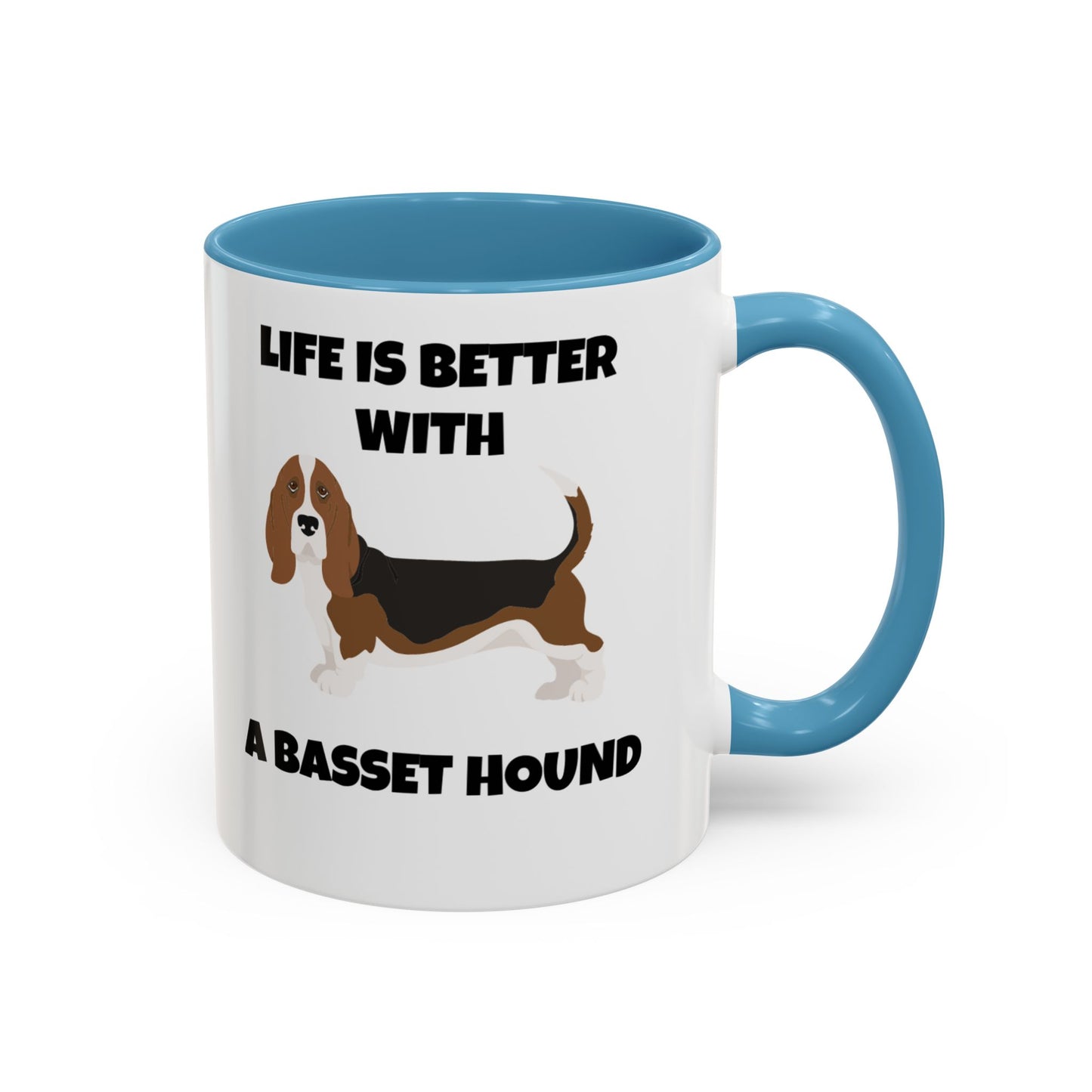 Basset, Basset Hound, Basset Dog, Life is Better With A Basset Hound, Accent Mug (11, 15oz)