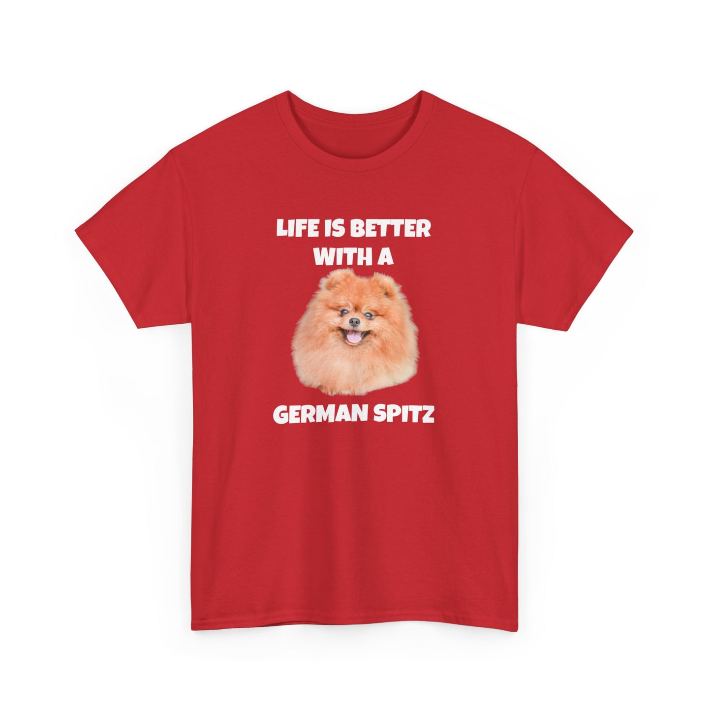 German Spitz, German Spitz Dog, Life is Better with a German Spitz, Dark Unisex Heavy Cotton Tee