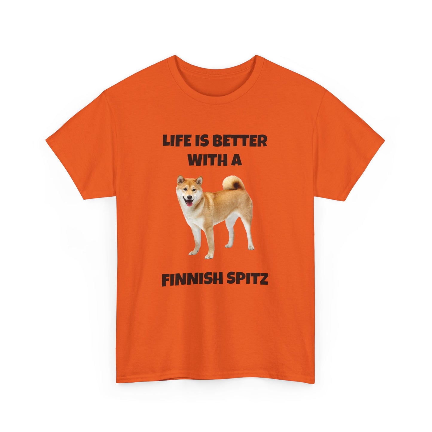 Finnish Spitz, Finnish Spitz Dog, Life is Better with a Finnish Spitz, Unisex Heavy Cotton Tee