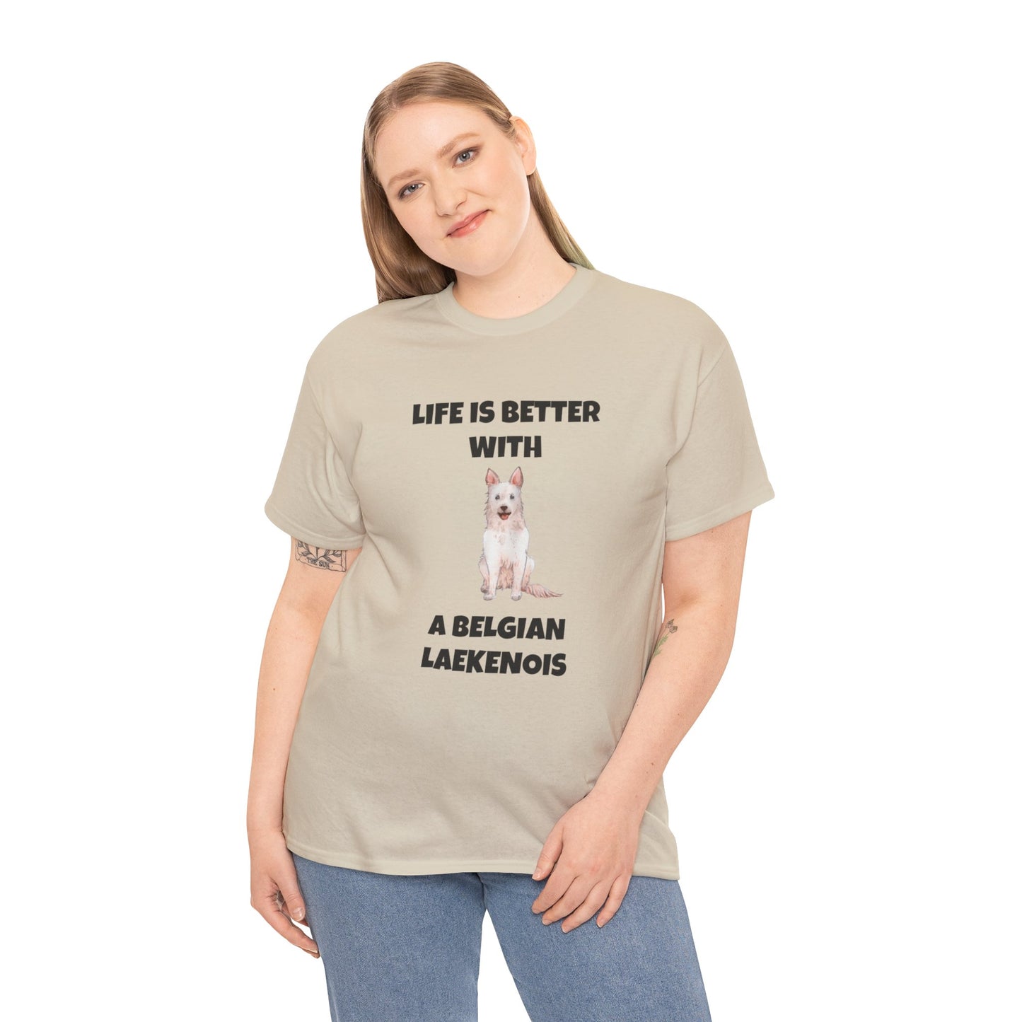 Belgian Laekenois, Belgian Laekenois Dog, Laekenois, Life is Better with a Belgian Laekenois, Unisex Heavy Cotton Tee