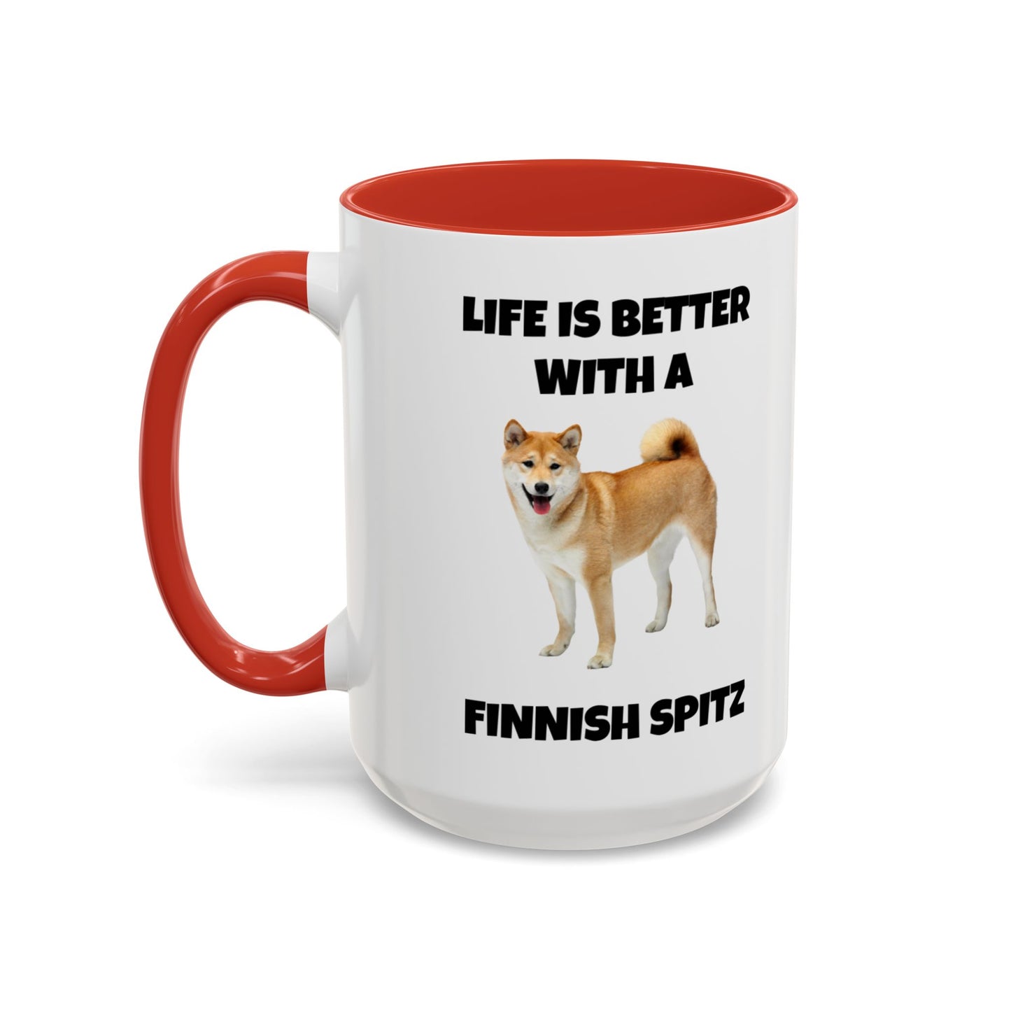 Finnish Spitz, Finnish Spitz Dog, Life is Better with a Finnish Spitz, Accent Coffee Mug (11, 15oz)