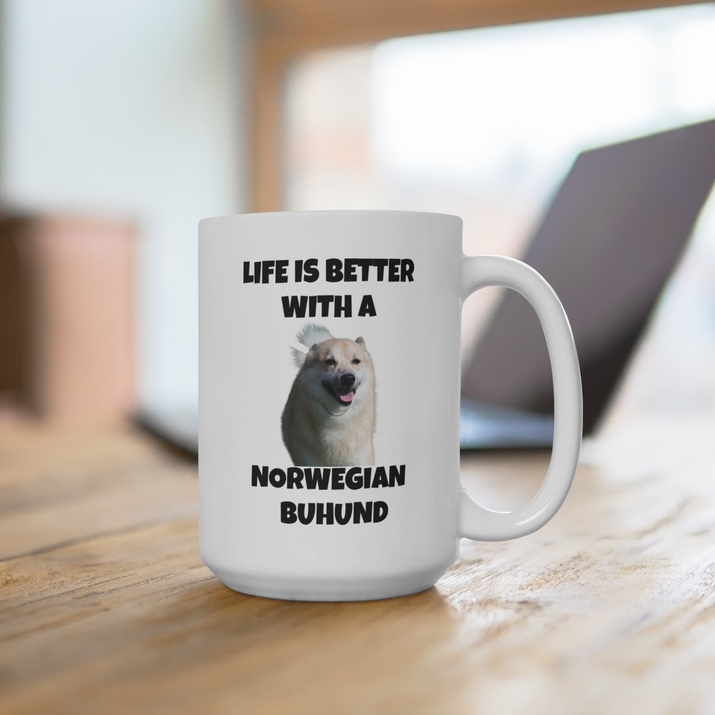 Norwegian Buhund, Life is Better with a Norwegian Buhund, Mug 15oz