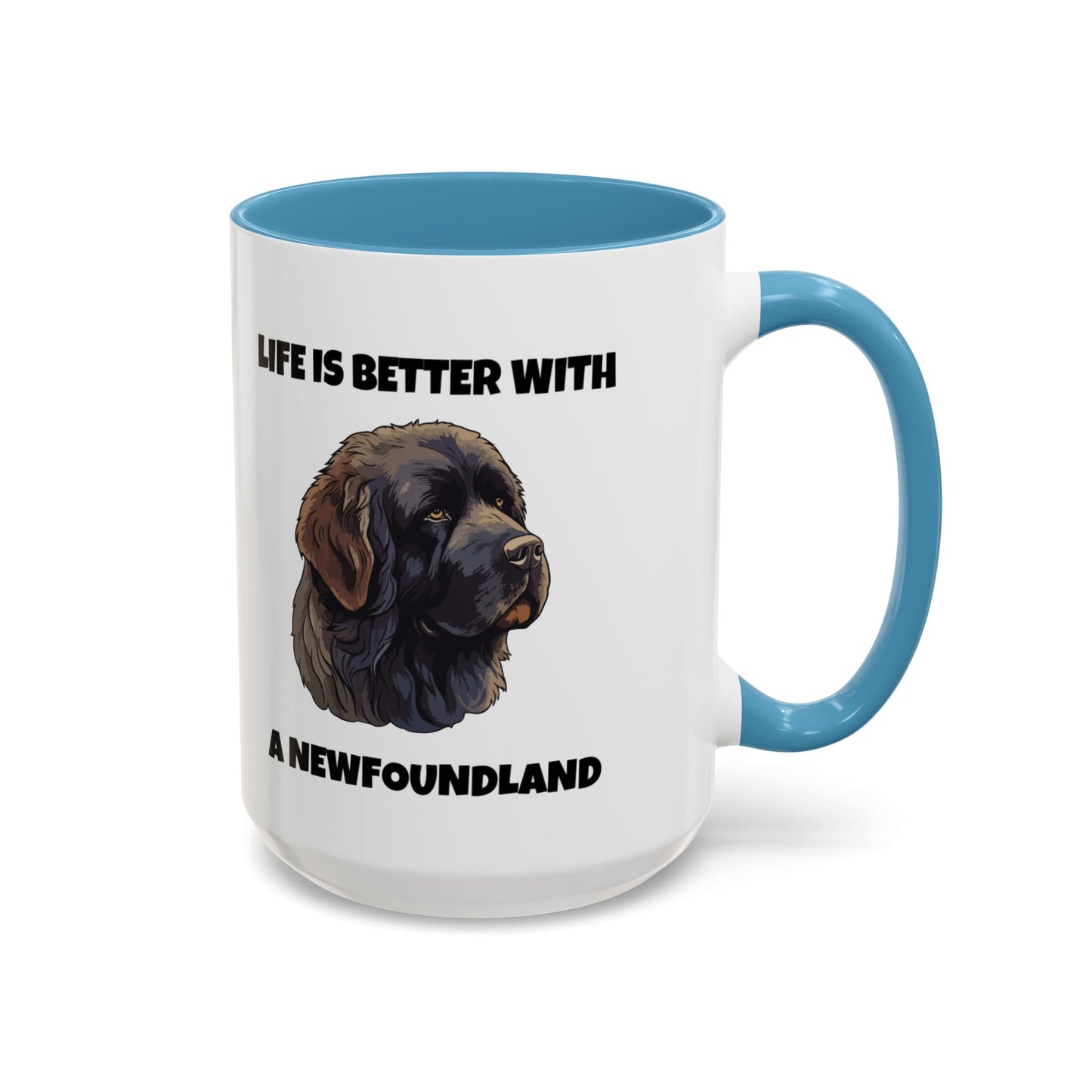 Newfoundland, Newfoundland Dog, Newfie, Life is Better with a Newfoundland, Accent Coffee Mug (11, 15oz)