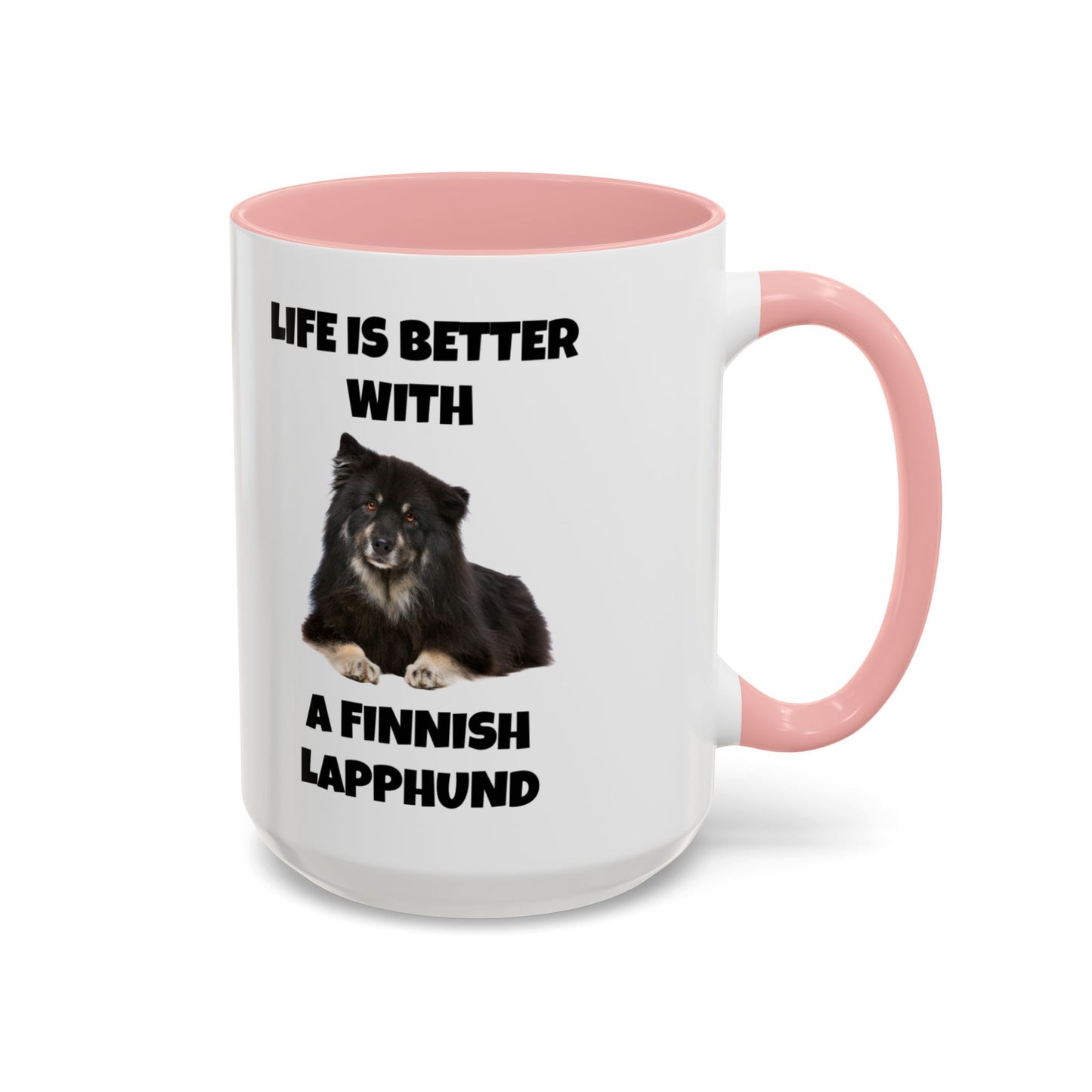 Finnish Lapphund, Finnish Lapphund Dog, Life is Better with a Finnish Lapphund, Accent Coffee Mug (11, 15oz)