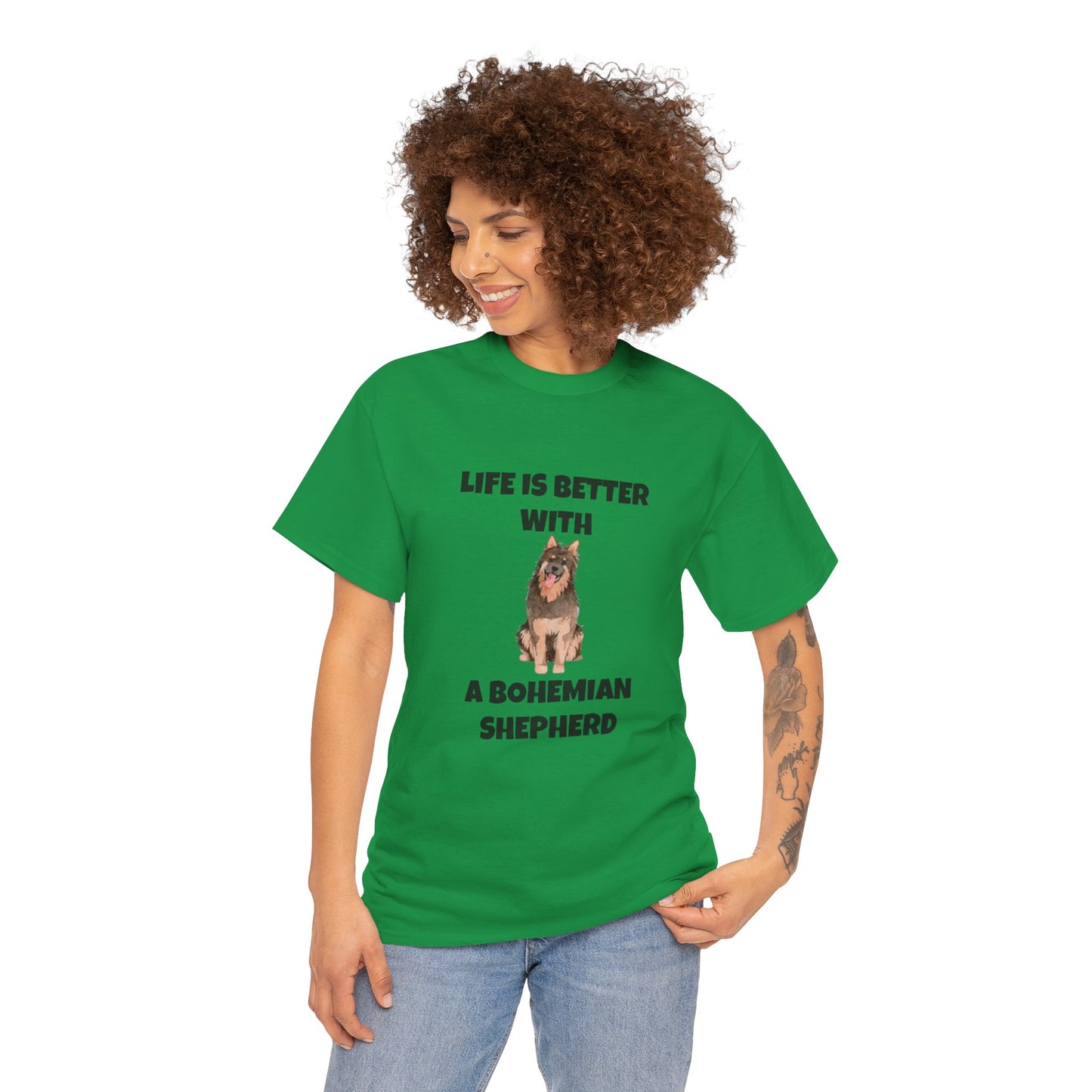 Bohemian Shepherd, Bohemian Shepherd Dog, Life is Better with a Bohemian Shepherd, Unisex Heavy Cotton Tee