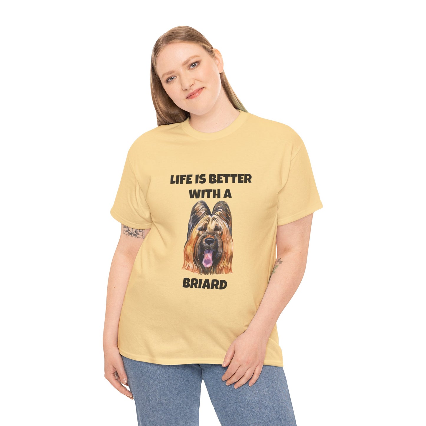 Briard, Briard Dog, Life is Better with a Briard, Unisex Heavy Cotton Tee