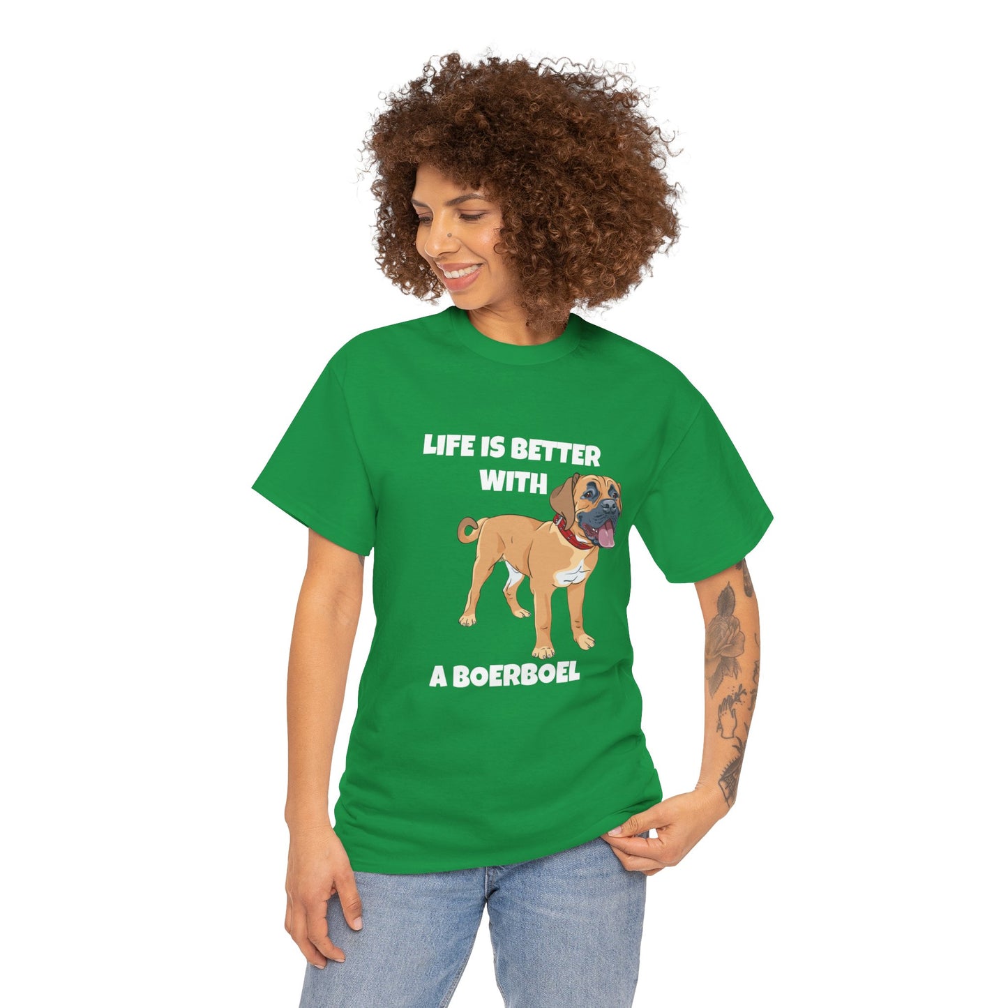 Boerboel, Boerboel Dog, Life is Better with a Boerboel, Dark Unisex Heavy Cotton Tee