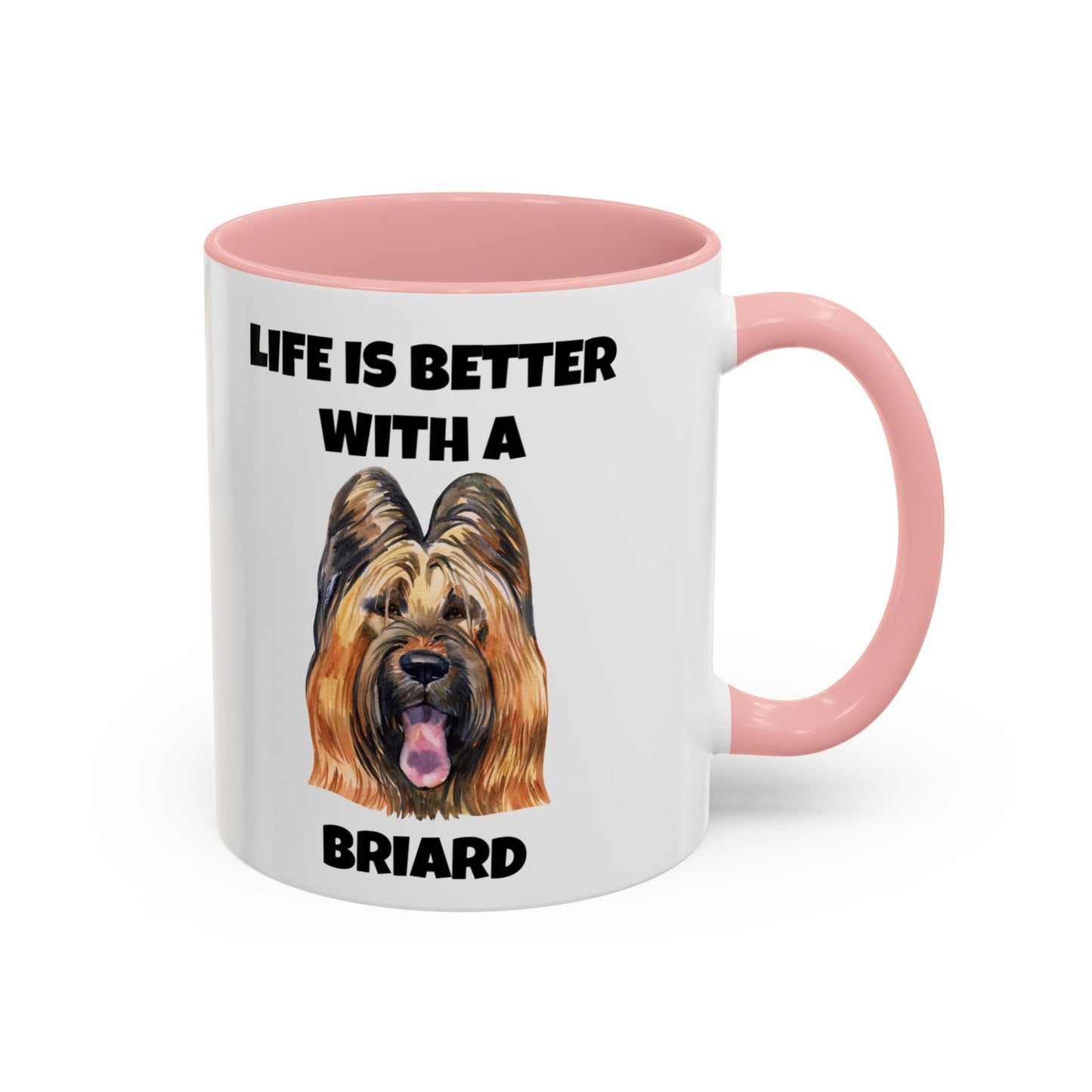 Briard, Briard Dog, Life is Better with a Briard, Accent Coffee Mug (11, 15oz)