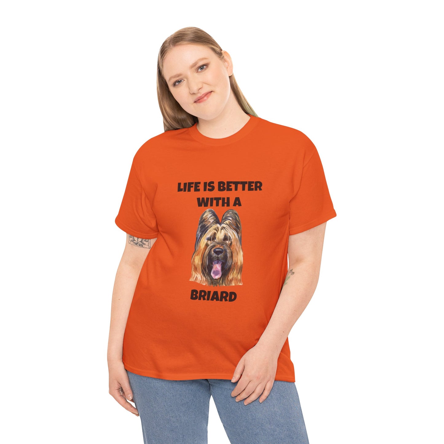 Briard, Briard Dog, Life is Better with a Briard, Unisex Heavy Cotton Tee