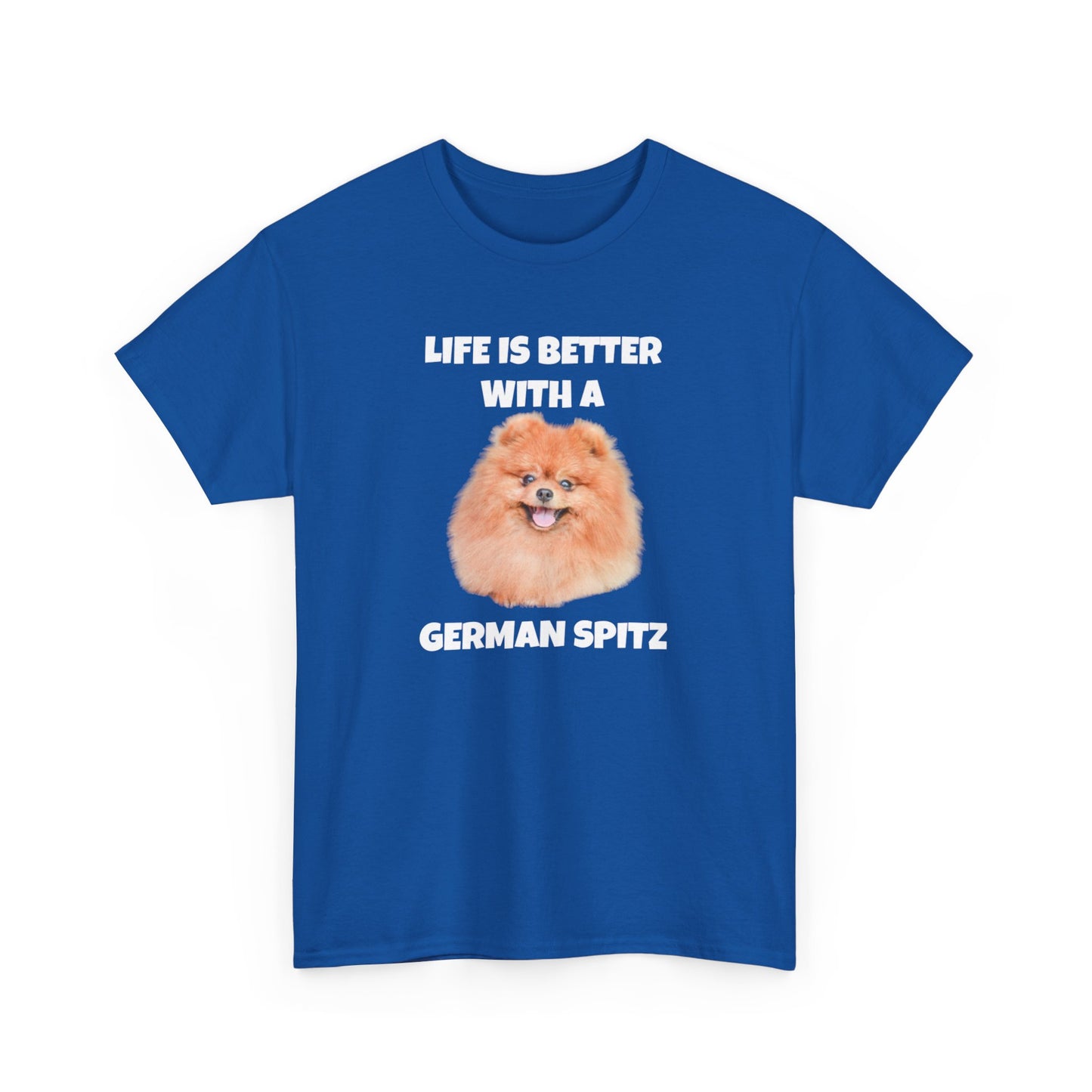 German Spitz, German Spitz Dog, Life is Better with a German Spitz, Dark Unisex Heavy Cotton Tee