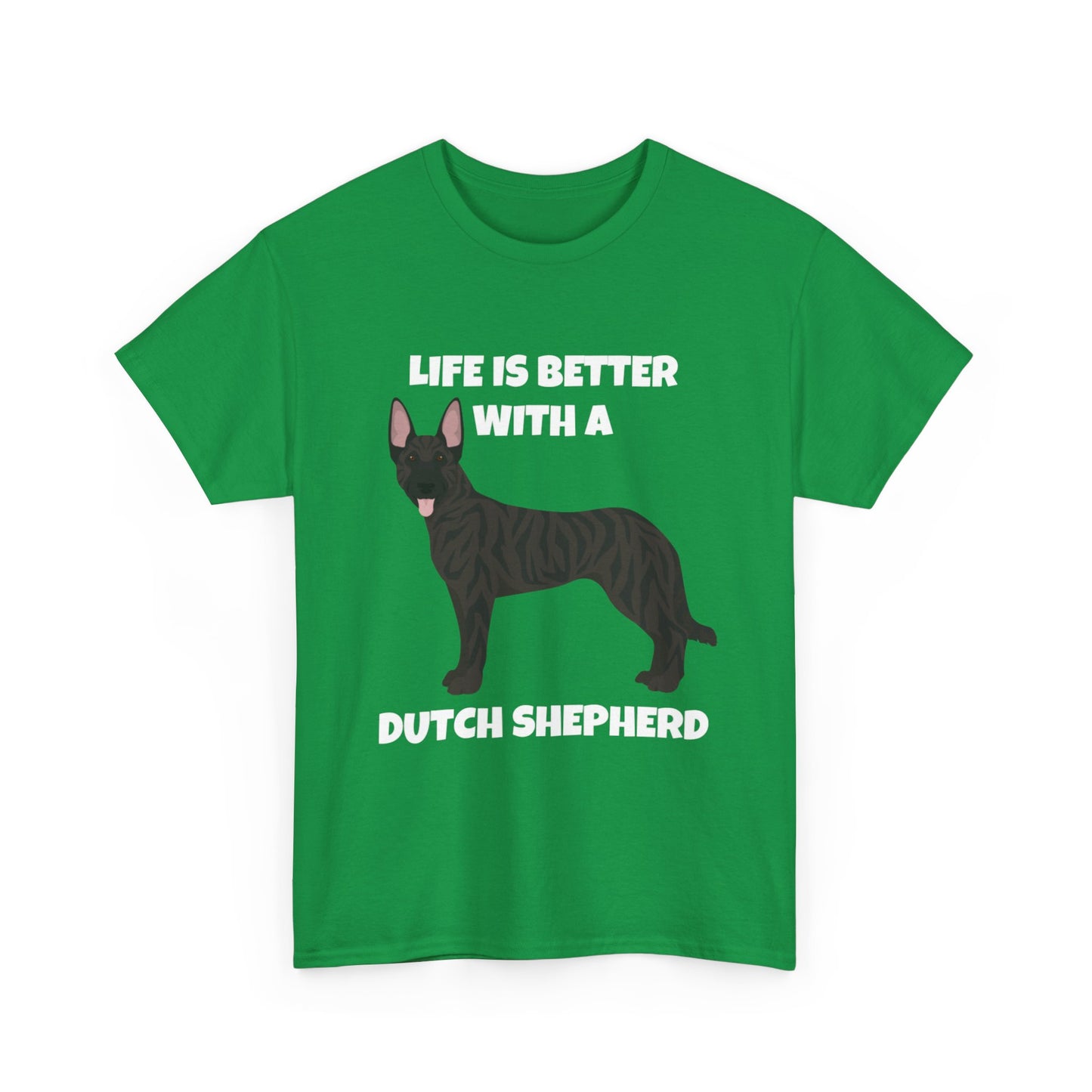 Dutch Shepherd Dog, Life is Better with a Dutch Shepherd, Dark Unisex Heavy Cotton Tee