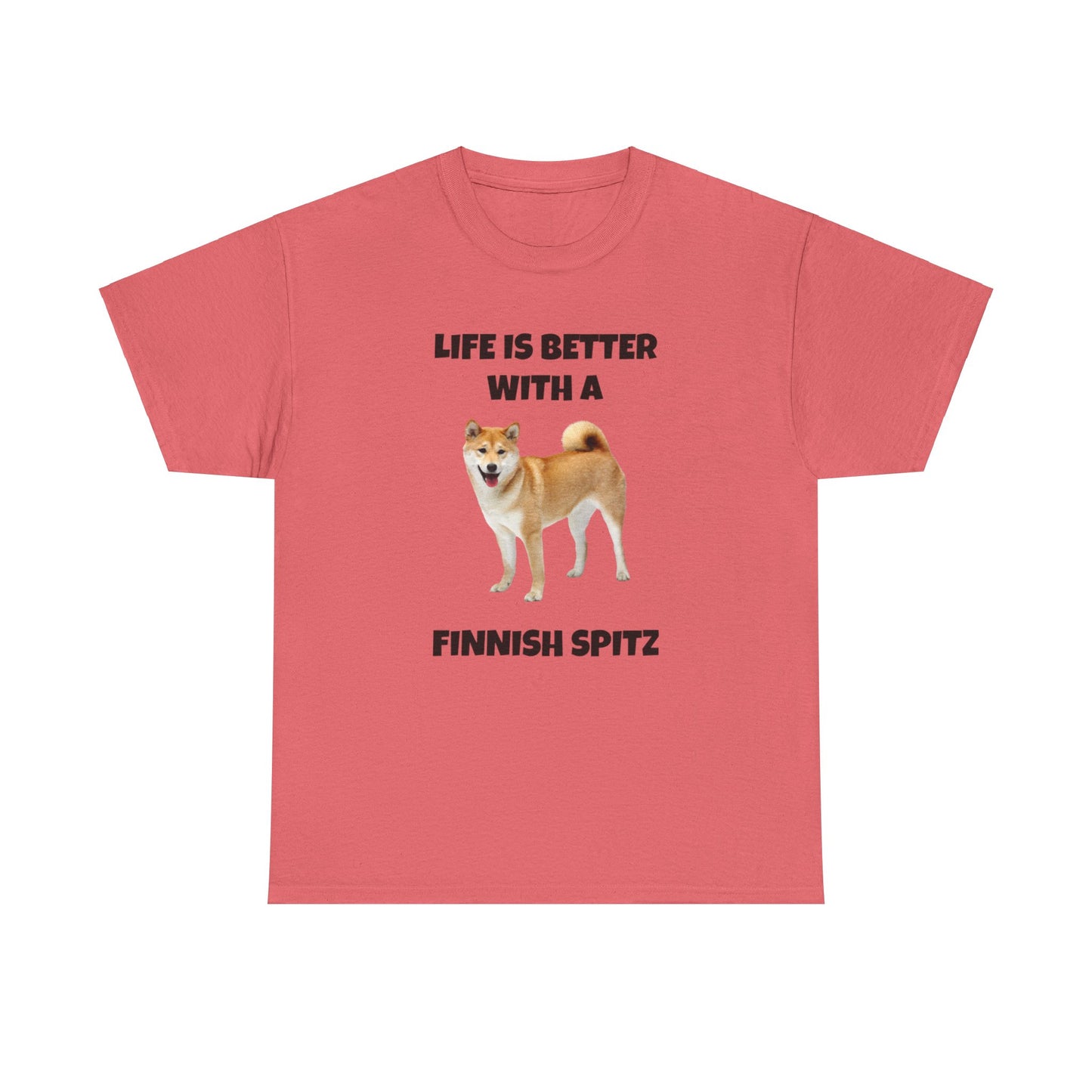 Finnish Spitz, Finnish Spitz Dog, Life is Better with a Finnish Spitz, Unisex Heavy Cotton Tee