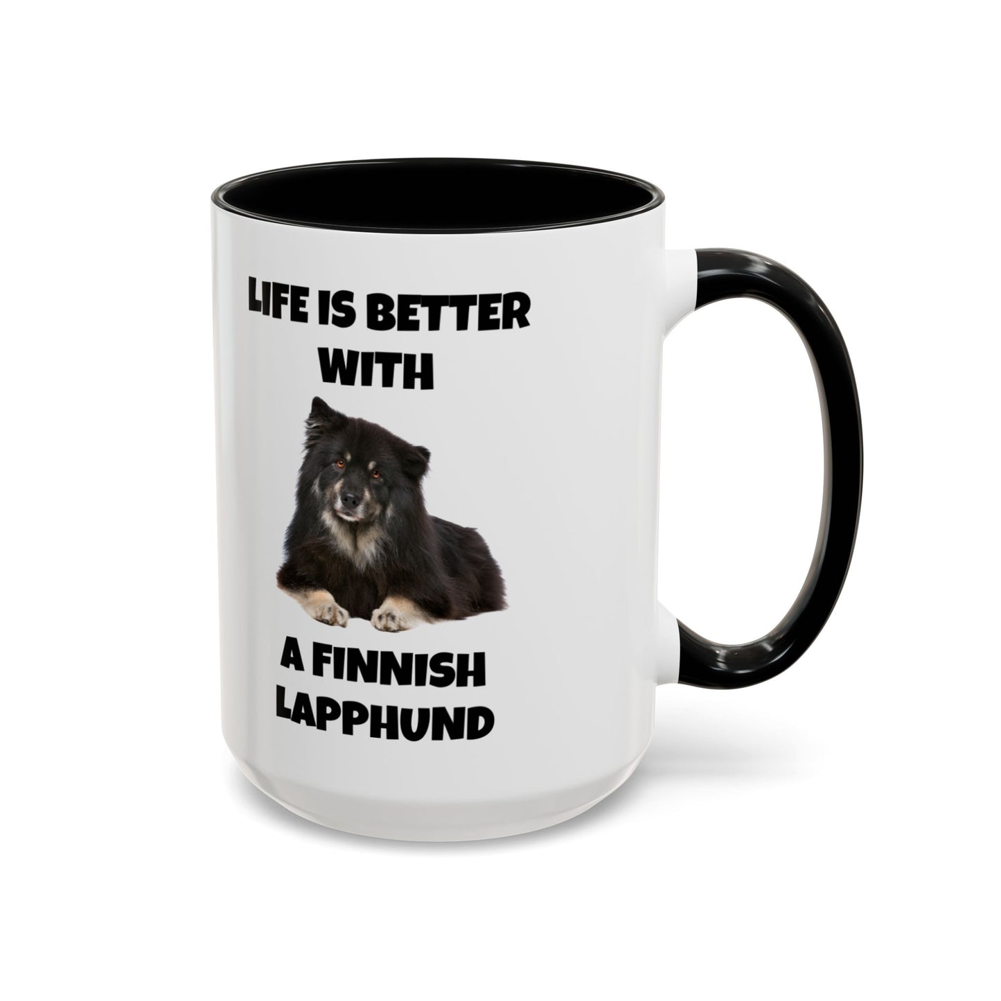 Finnish Lapphund, Finnish Lapphund Dog, Life is Better with a Finnish Lapphund, Accent Coffee Mug (11, 15oz)