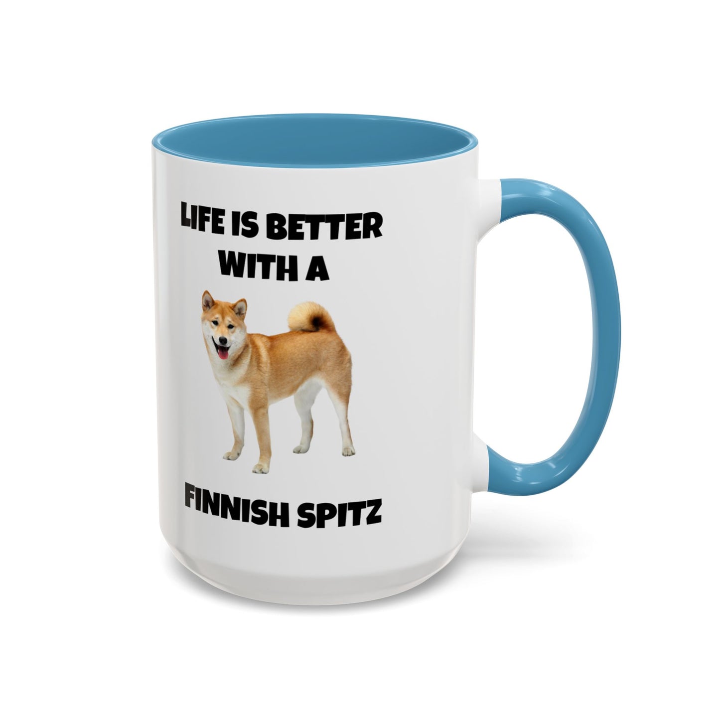 Finnish Spitz, Finnish Spitz Dog, Life is Better with a Finnish Spitz, Accent Coffee Mug (11, 15oz)