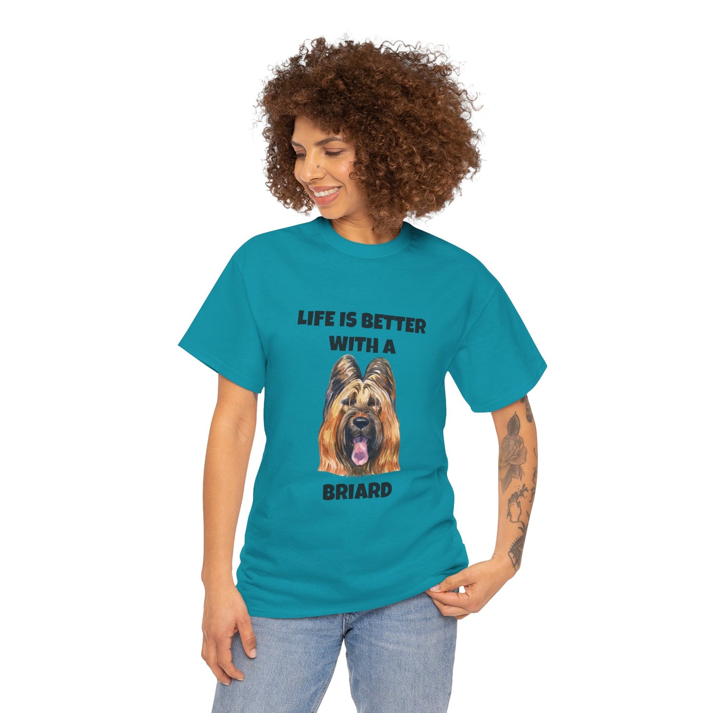 Briard, Briard Dog, Life is Better with a Briard, Unisex Heavy Cotton Tee