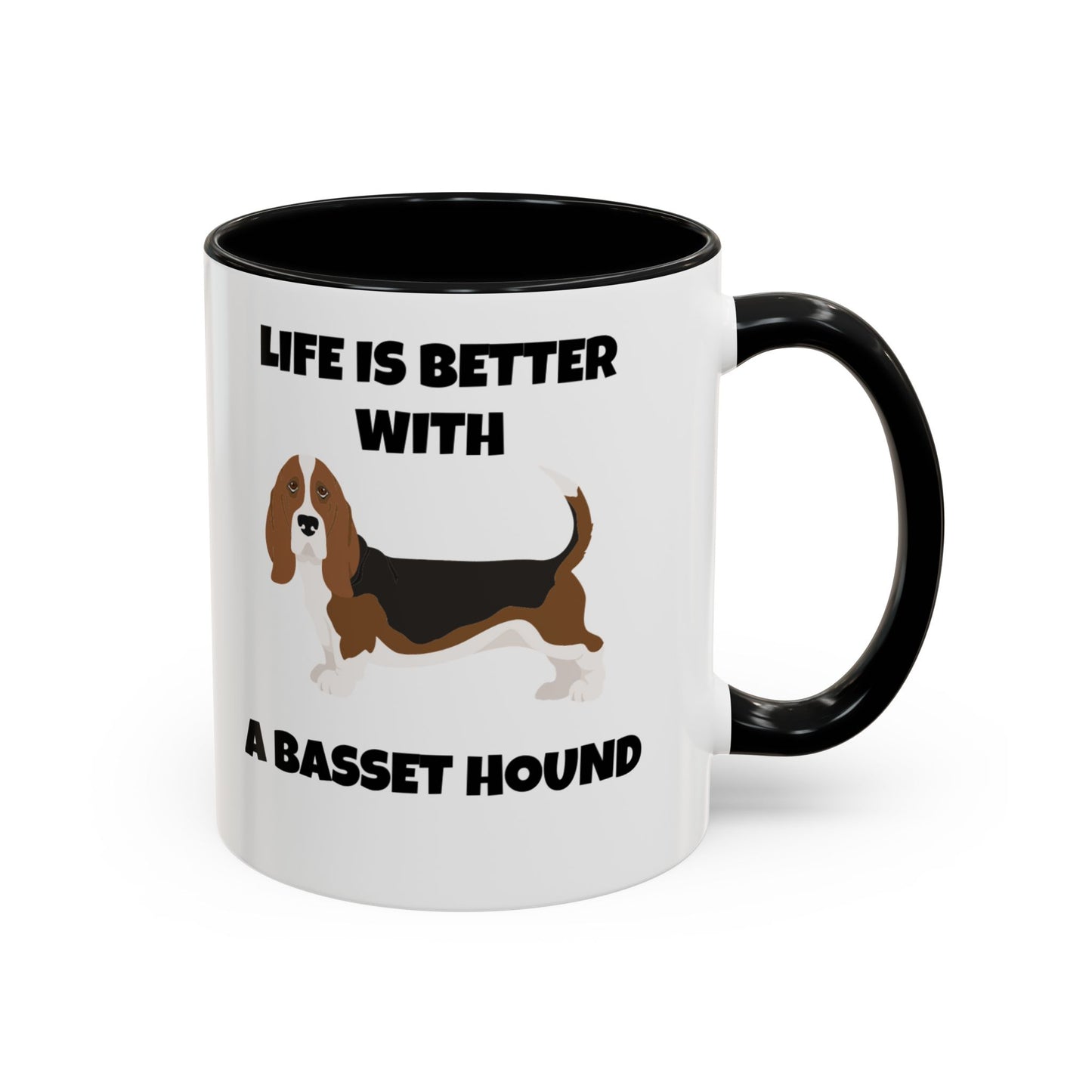 Basset, Basset Hound, Basset Dog, Life is Better With A Basset Hound, Accent Mug (11, 15oz)