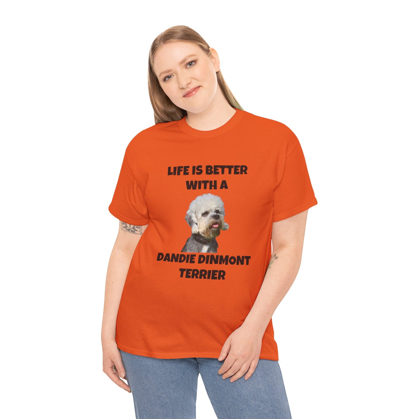 Dandie Dinmont Terrier Dog, Life is Better with a Dandie Dinmont Terrier, Unisex Heavy Cotton Tee