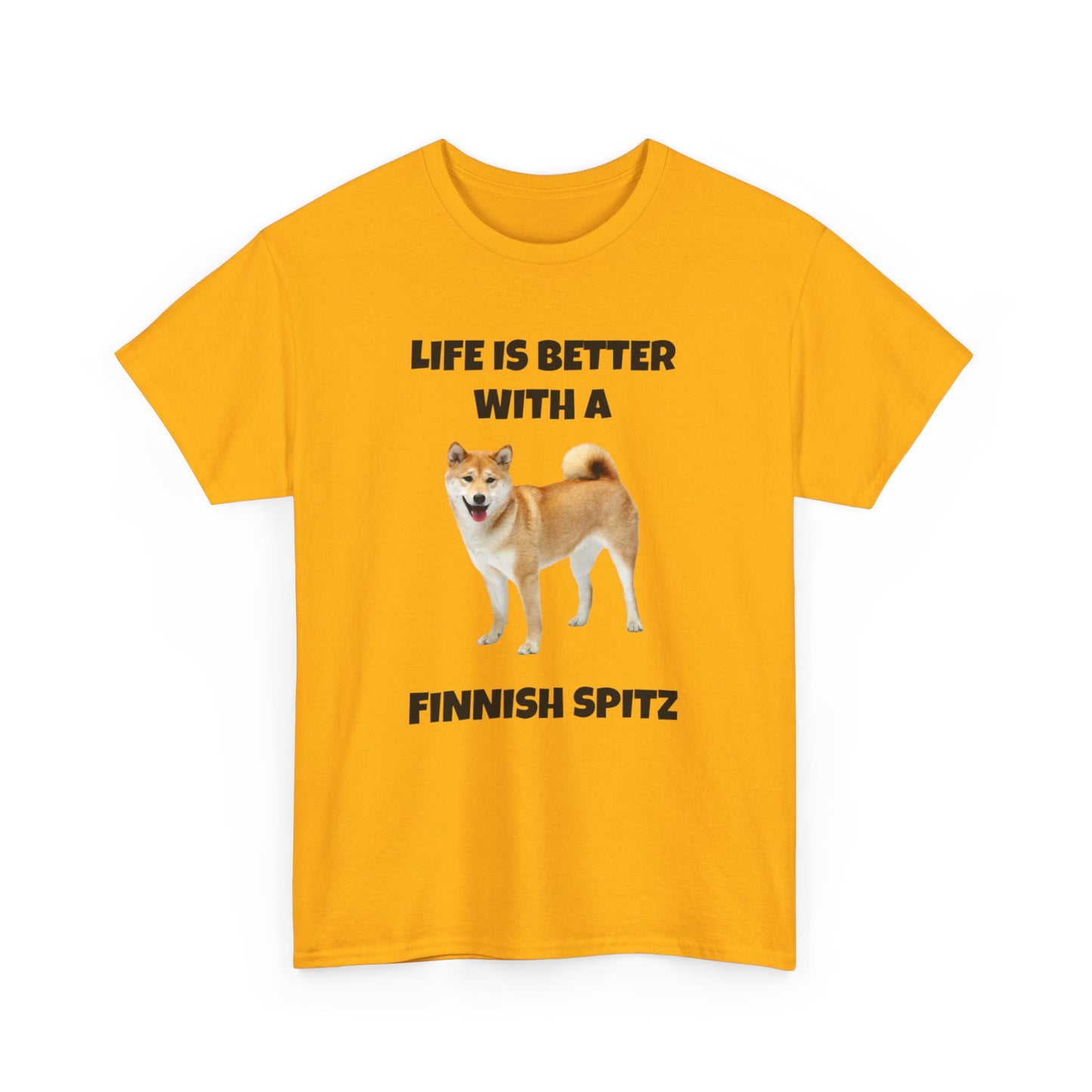 Finnish Spitz, Finnish Spitz Dog, Life is Better with a Finnish Spitz, Unisex Heavy Cotton Tee