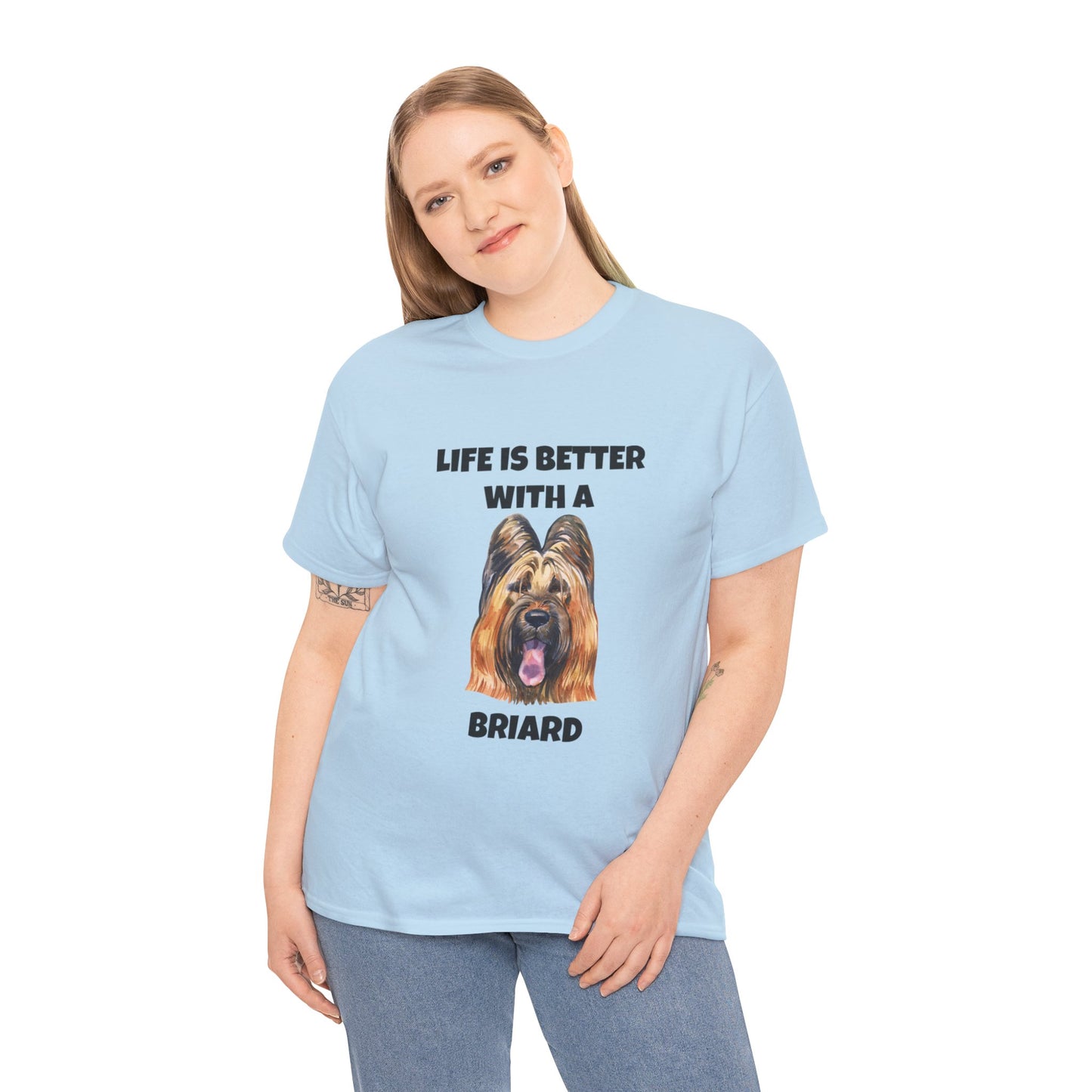 Briard, Briard Dog, Life is Better with a Briard, Unisex Heavy Cotton Tee