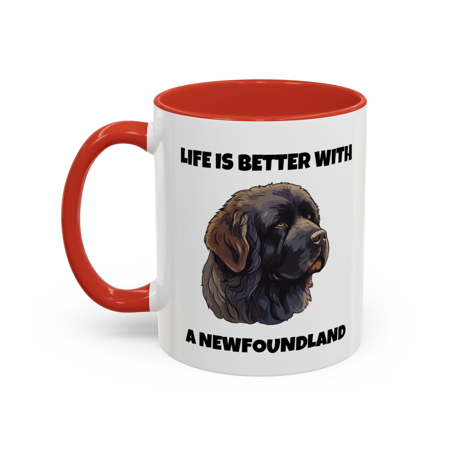 Newfoundland, Newfoundland Dog, Newfie, Life is Better with a Newfoundland, Accent Coffee Mug (11, 15oz)