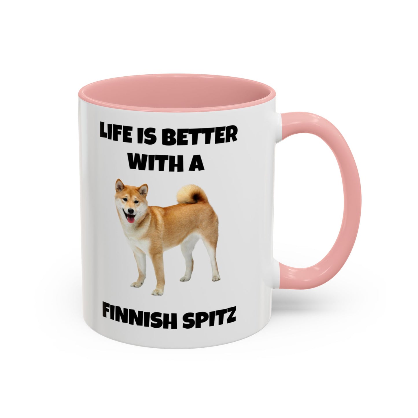 Finnish Spitz, Finnish Spitz Dog, Life is Better with a Finnish Spitz, Accent Coffee Mug (11, 15oz)