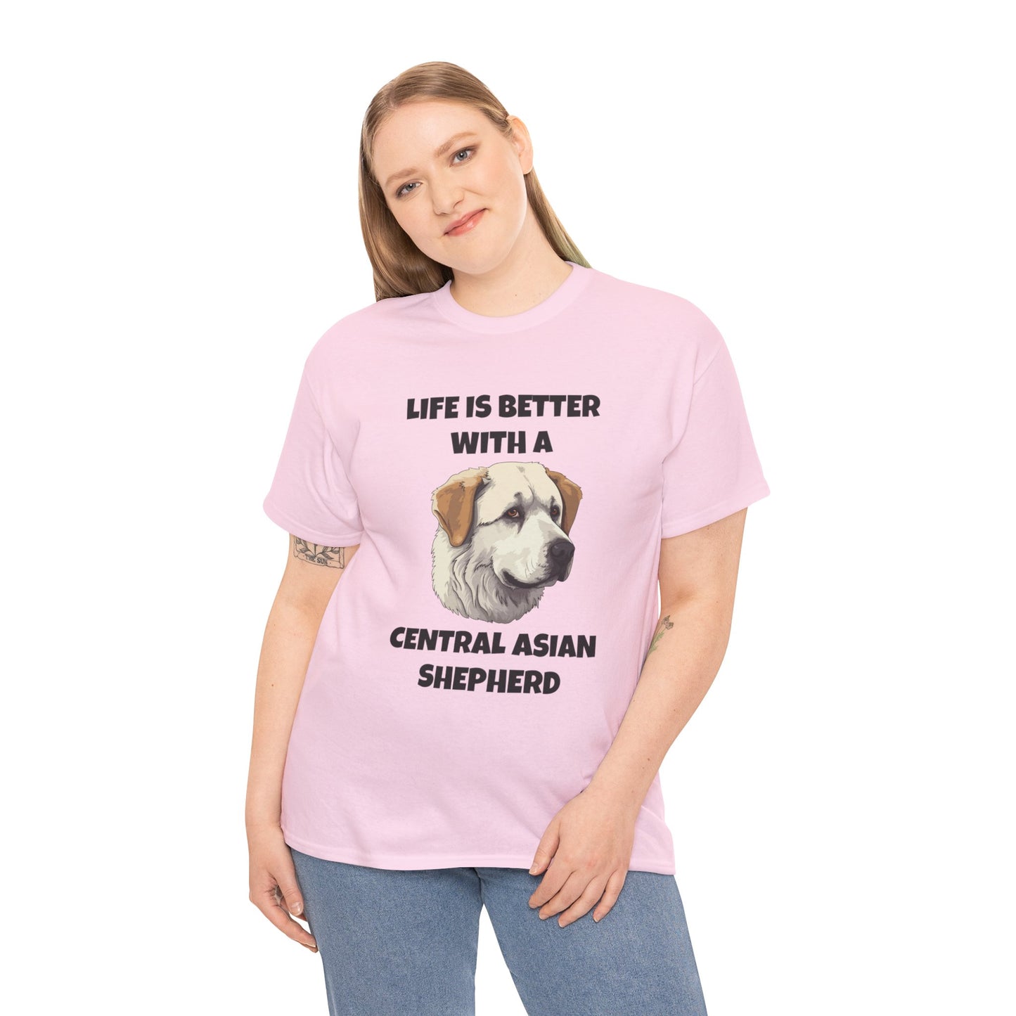 Central Asian Shepherd, Central Asian Shepherd Dog, Life is Better with a Central Asian Shepherd, Unisex Heavy Cotton Tee