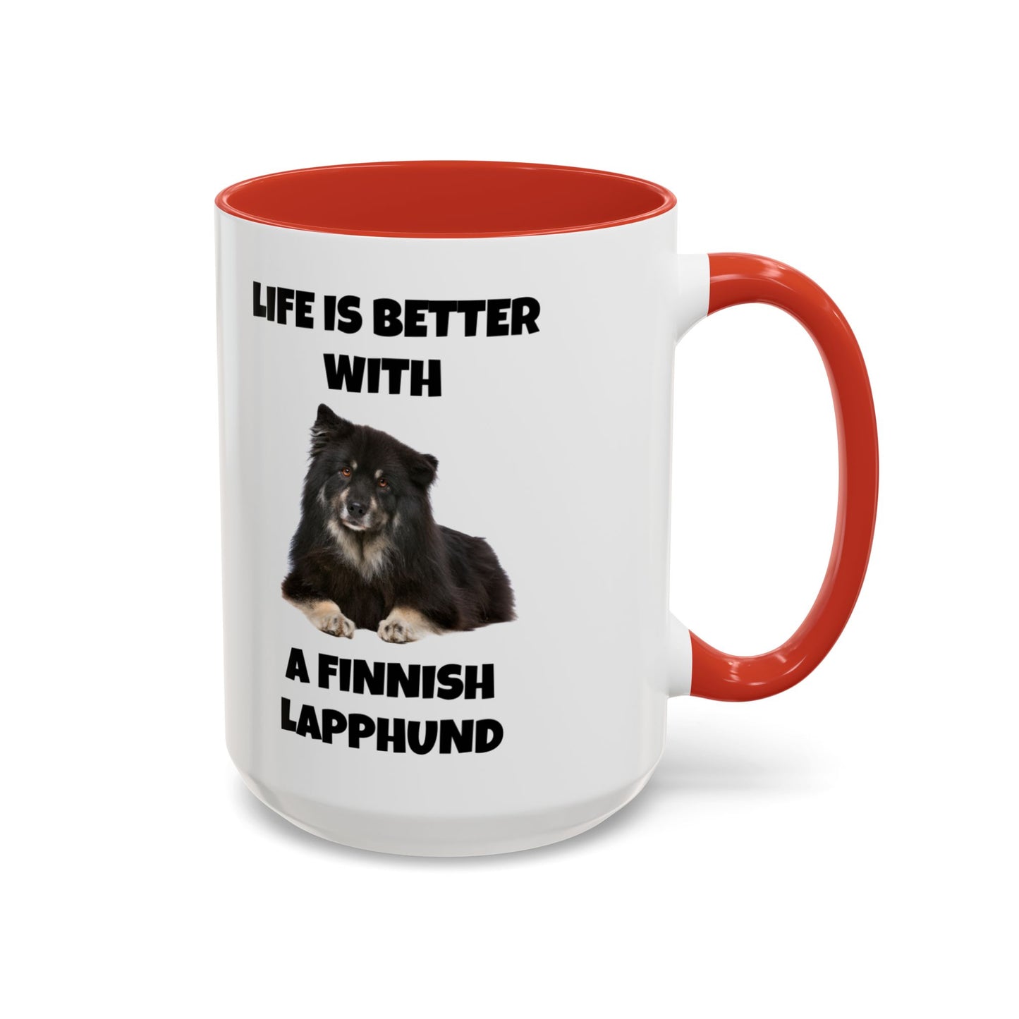 Finnish Lapphund, Finnish Lapphund Dog, Life is Better with a Finnish Lapphund, Accent Coffee Mug (11, 15oz)