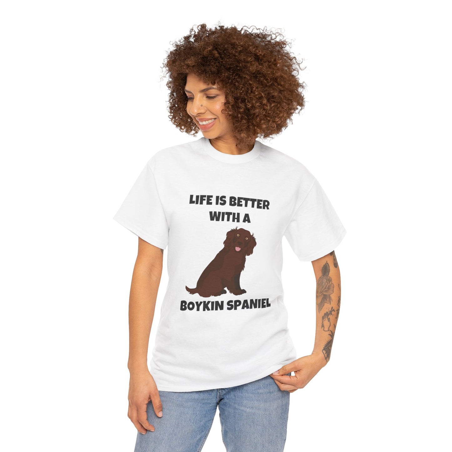 Boykin Spaniel, Boykin Spaniel Dog, Life is Better with a Boykin Spaniel, Unisex Heavy Cotton Tee