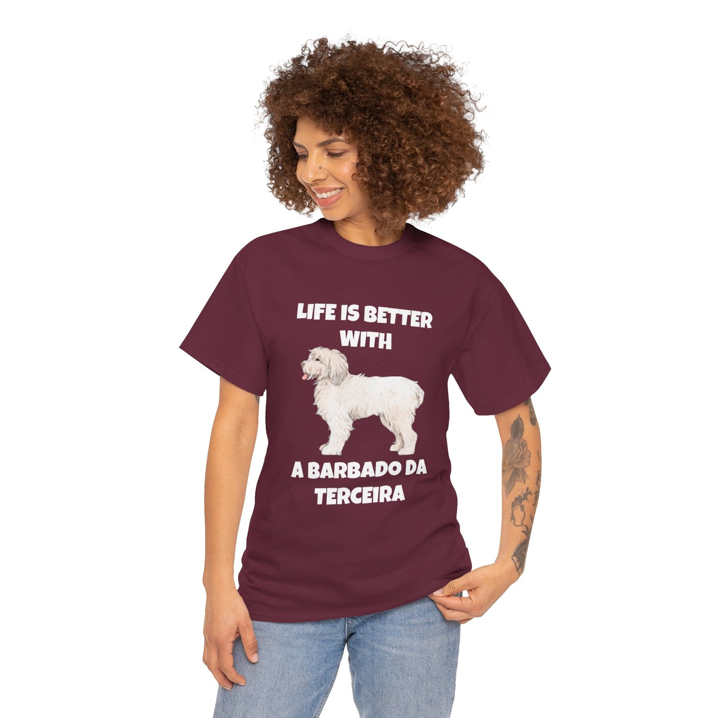 Barbado da Terceira, Barbado da Terceira Dog, Life is Better with a Barbado da Terceira, Dark Unisex Heavy Cotton Tee