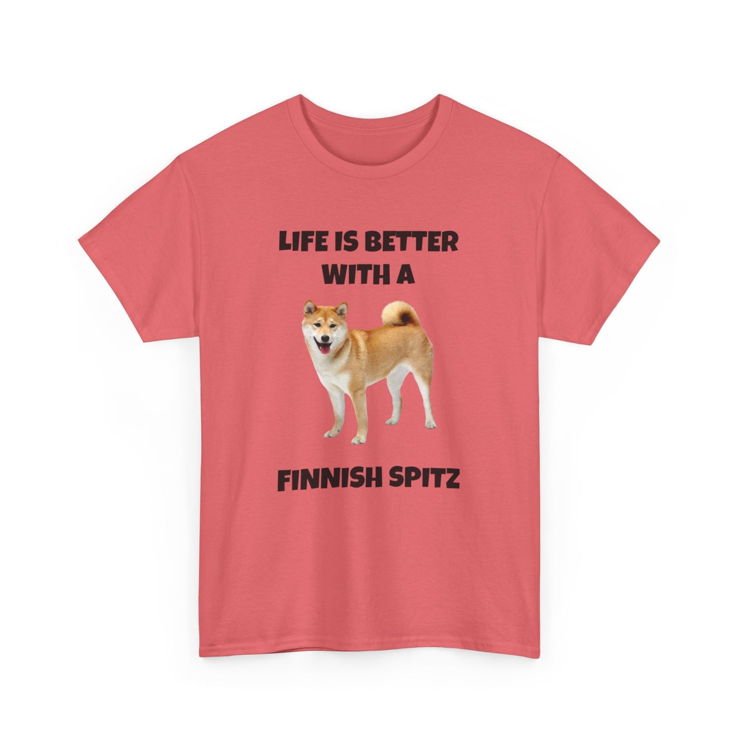 Finnish Spitz, Finnish Spitz Dog, Life is Better with a Finnish Spitz, Unisex Heavy Cotton Tee