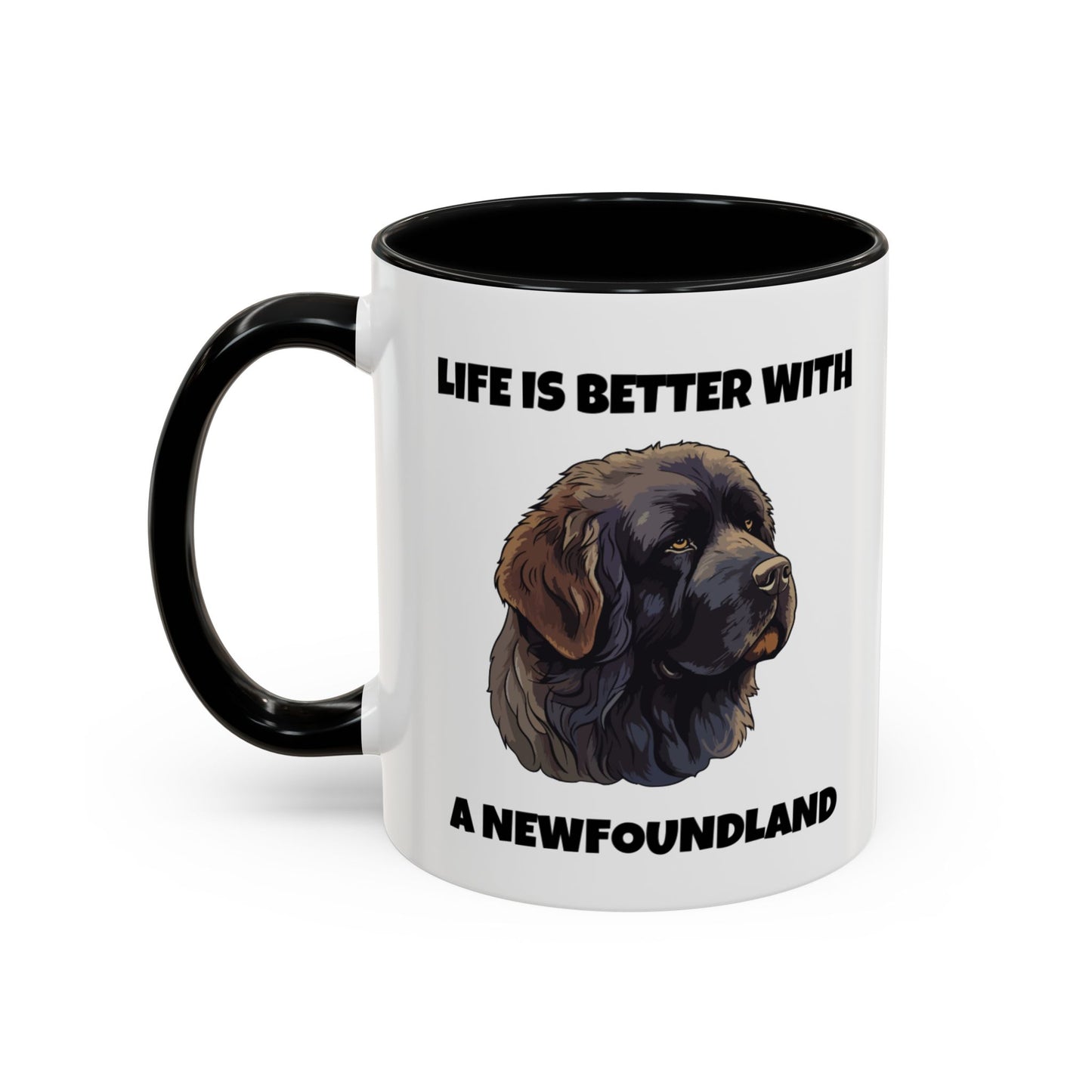 Newfoundland, Newfoundland Dog, Newfie, Life is Better with a Newfoundland, Accent Coffee Mug (11, 15oz)