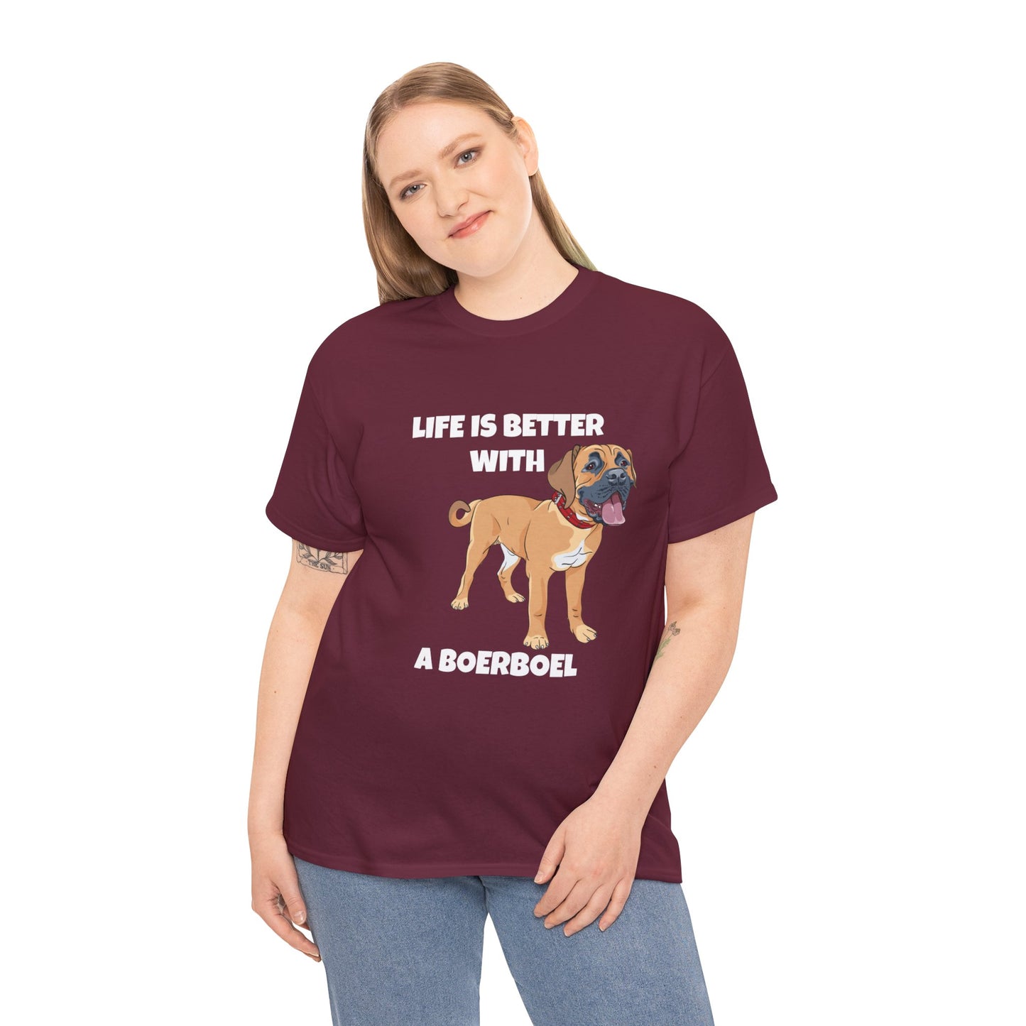 Boerboel, Boerboel Dog, Life is Better with a Boerboel, Dark Unisex Heavy Cotton Tee