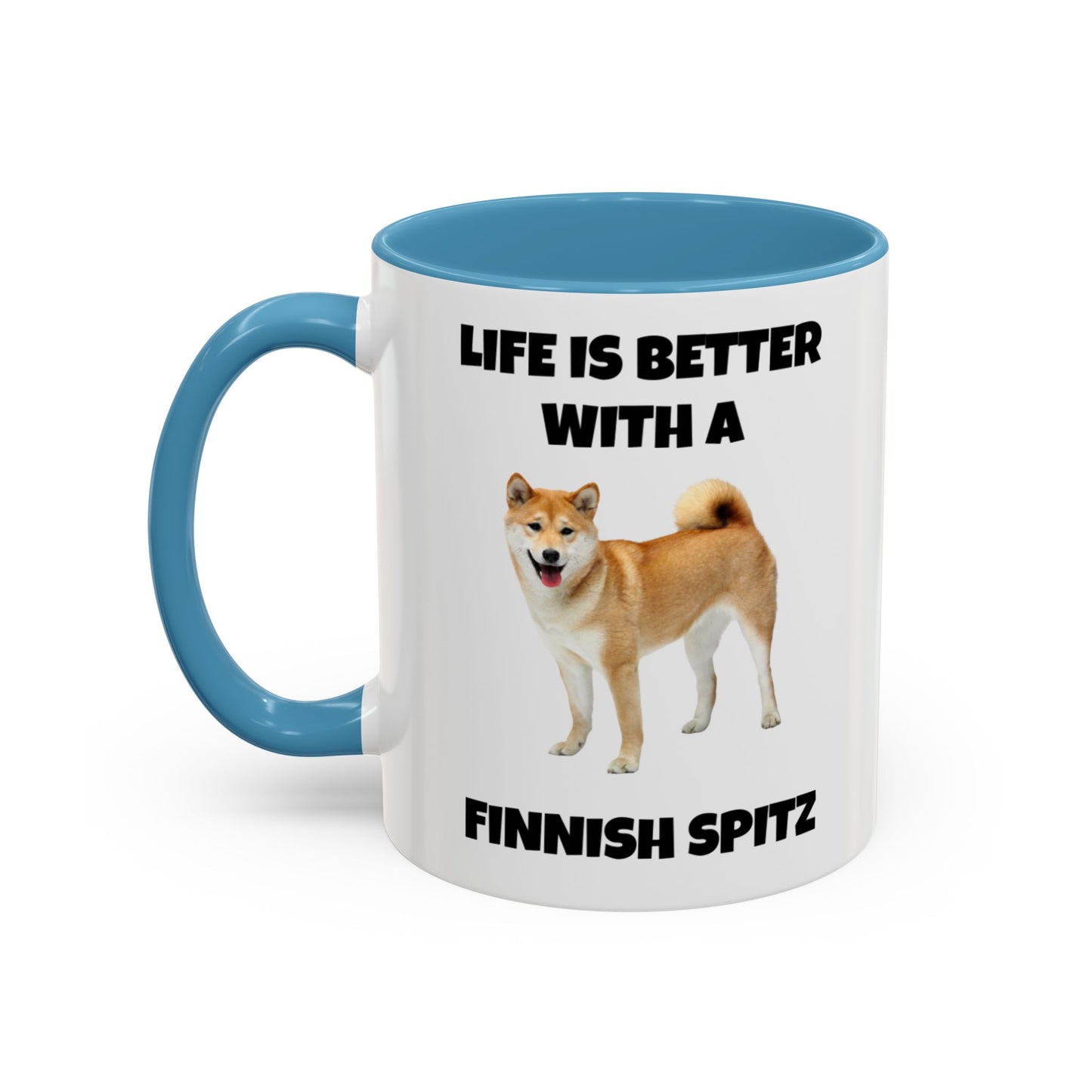 Finnish Spitz, Finnish Spitz Dog, Life is Better with a Finnish Spitz, Accent Coffee Mug (11, 15oz)