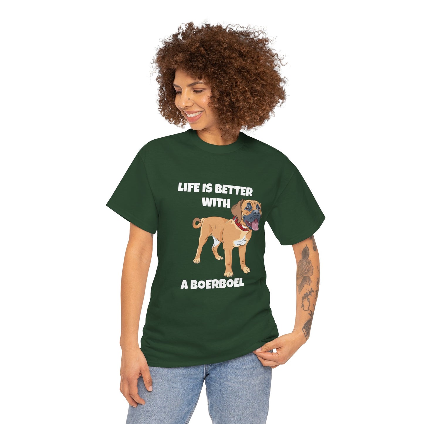 Boerboel, Boerboel Dog, Life is Better with a Boerboel, Dark Unisex Heavy Cotton Tee